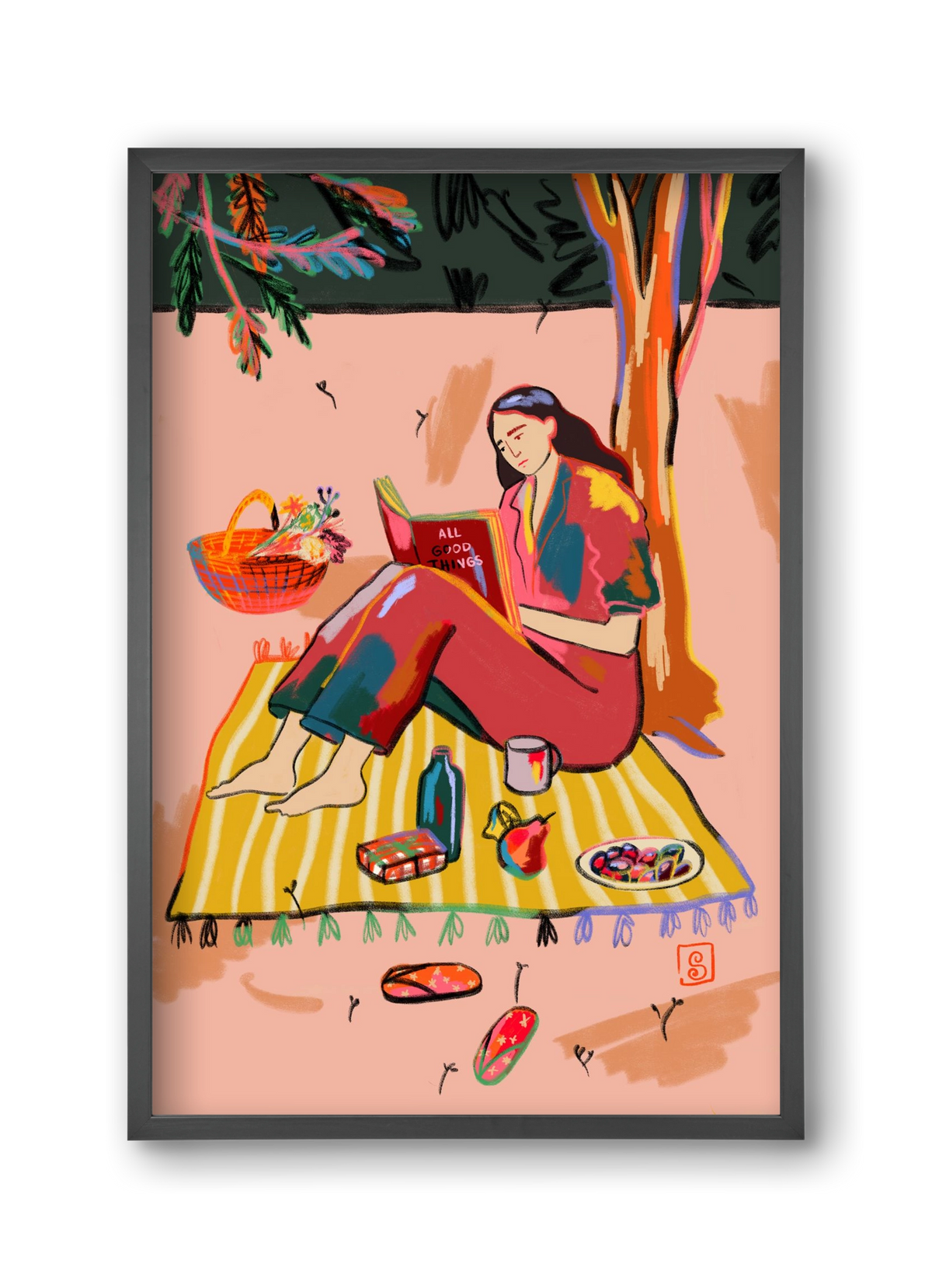 AUTUMN PICNIC, 30x45 cm (30x45 cm), Fekete keret