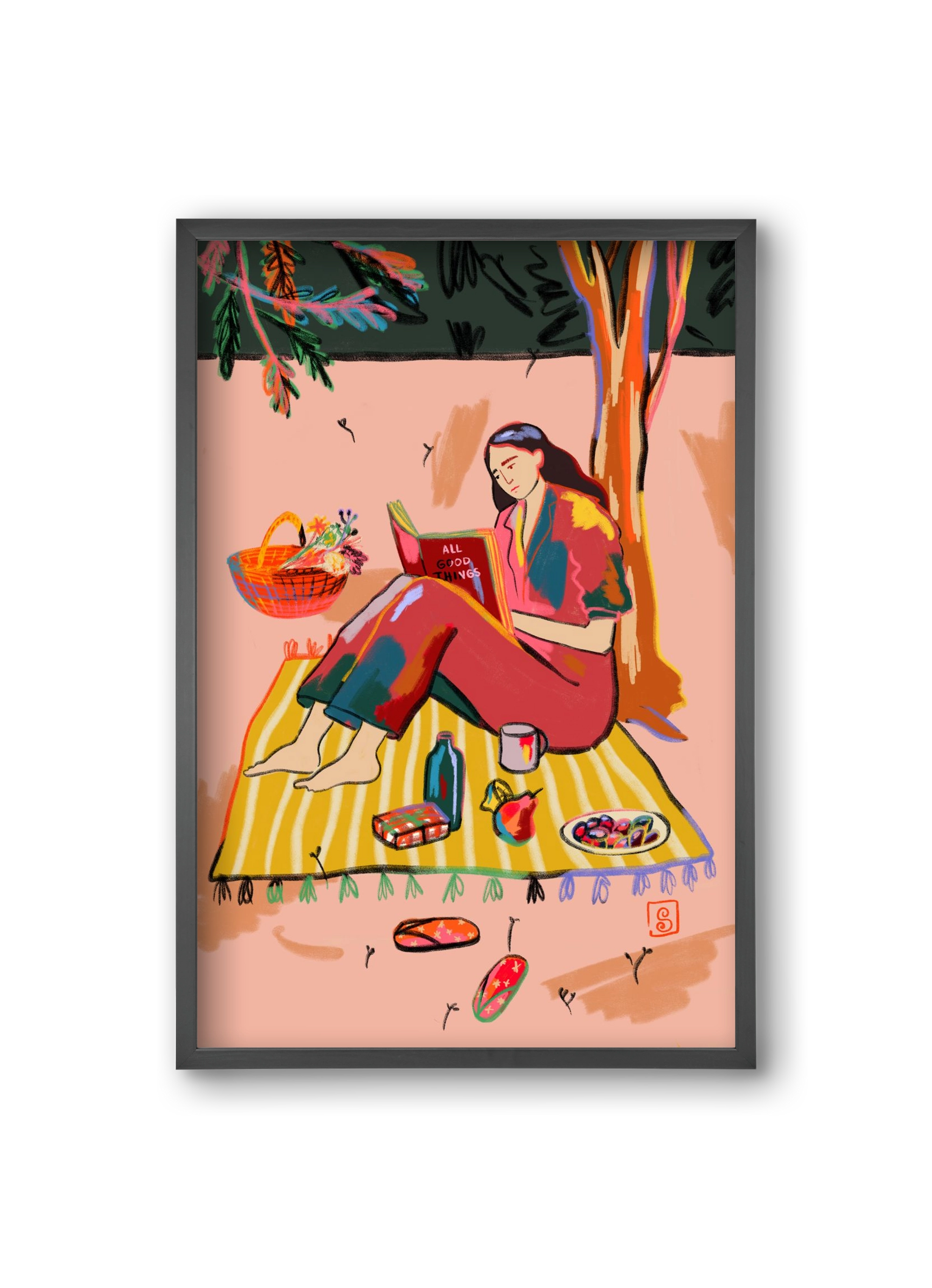 AUTUMN PICNIC, 20x30 cm (20x30 cm), Fekete keret