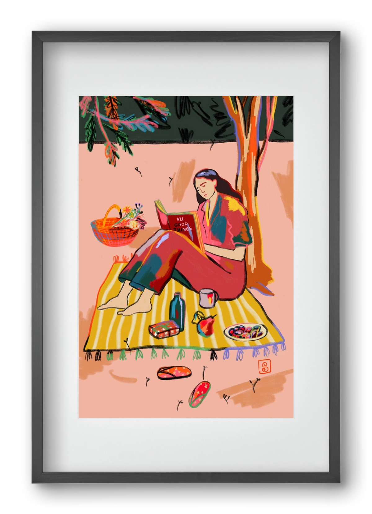 AUTUMN PICNIC, 40x60 cm (30x45 cm), Fekete keret, paszpartuval