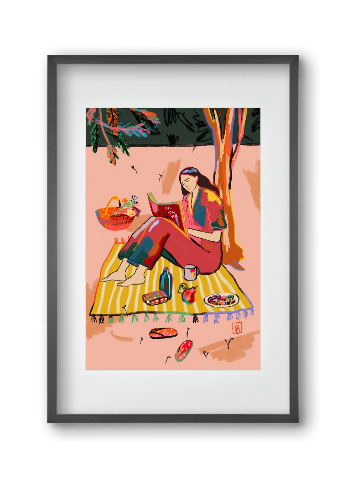 AUTUMN PICNIC, 30x45 cm (20x30 cm), Fekete keret, paszpartuval