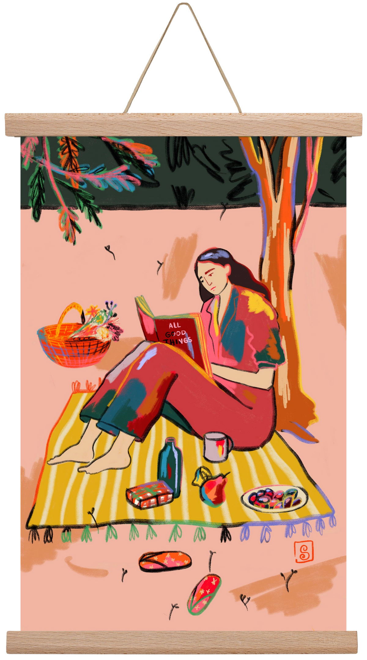 AUTUMN PICNIC, 30x45 cm (30x45 cm), Tölgy akasztó