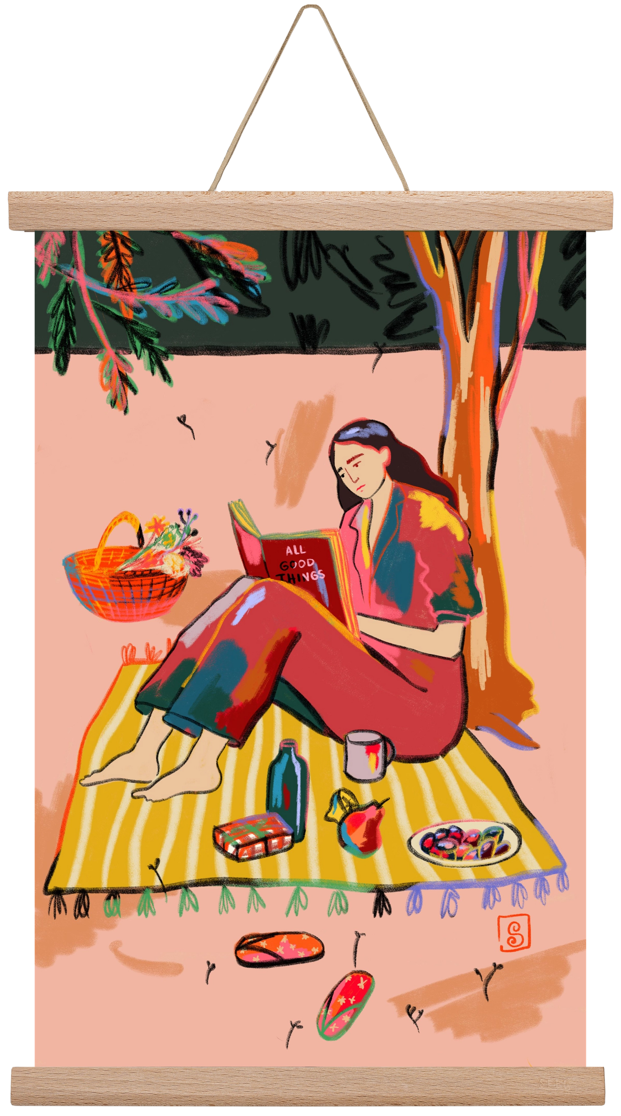 AUTUMN PICNIC, 30x45 cm (30x45 cm), Tölgy akasztó