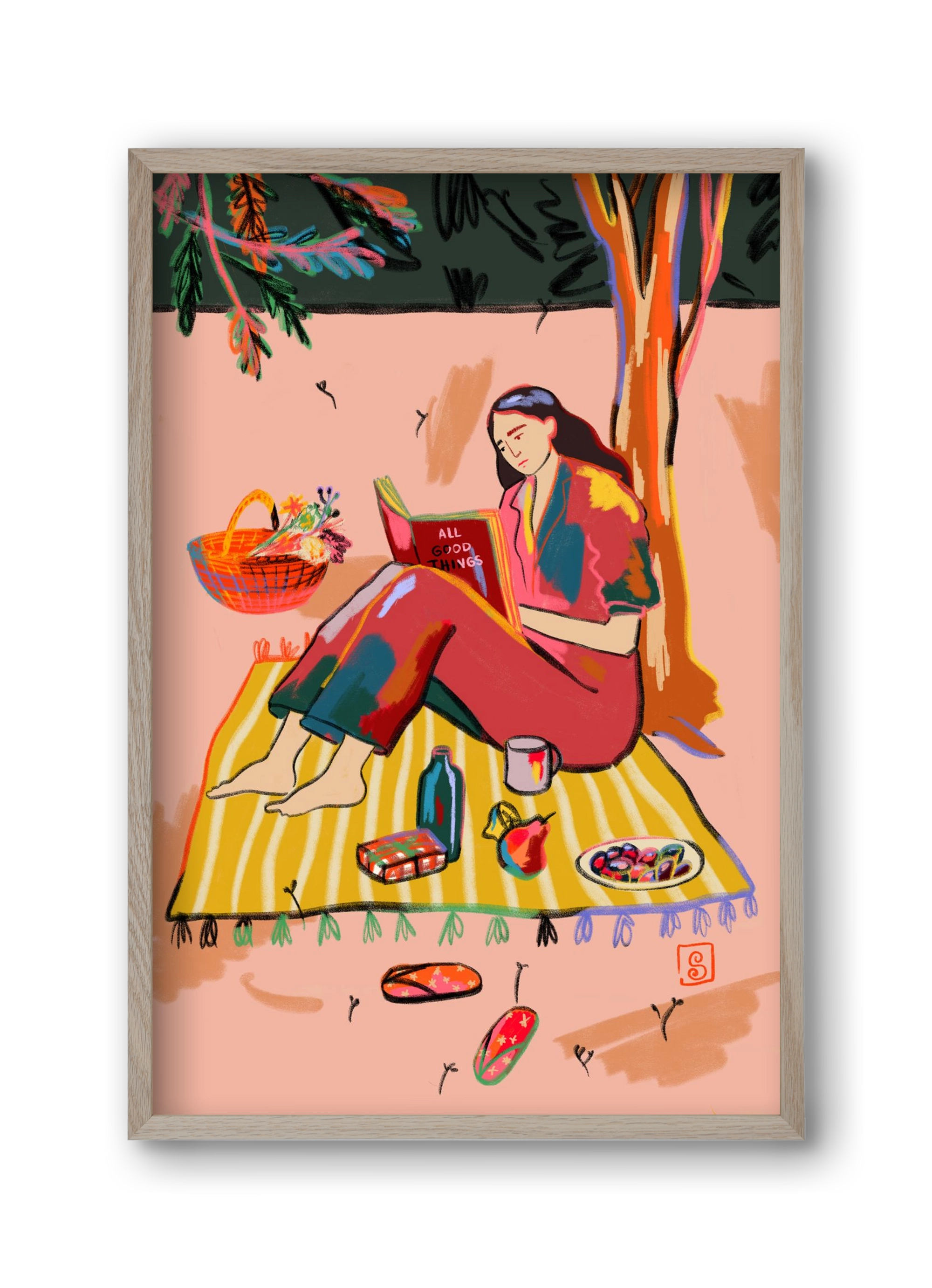 AUTUMN PICNIC, 30x45 cm (30x45 cm), Tölgy keret