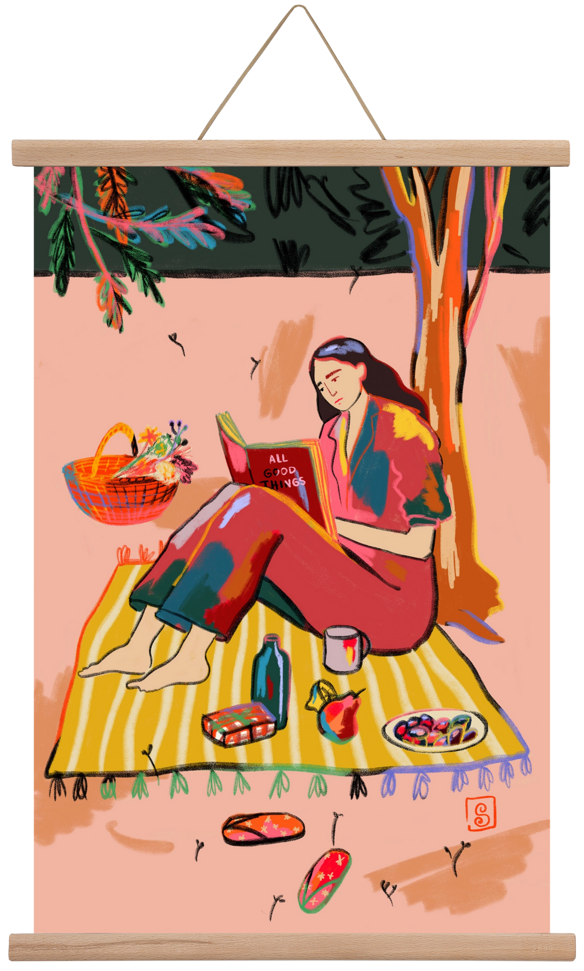 AUTUMN PICNIC, 40x60 cm (40x60 cm), Tölgy akasztó