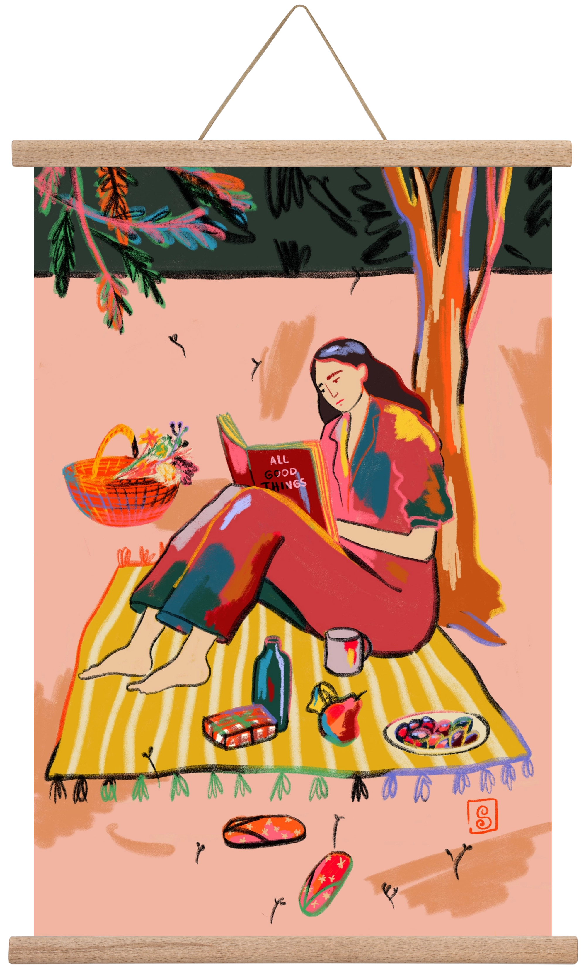 AUTUMN PICNIC, 40x60 cm (40x60 cm), Tölgy akasztó