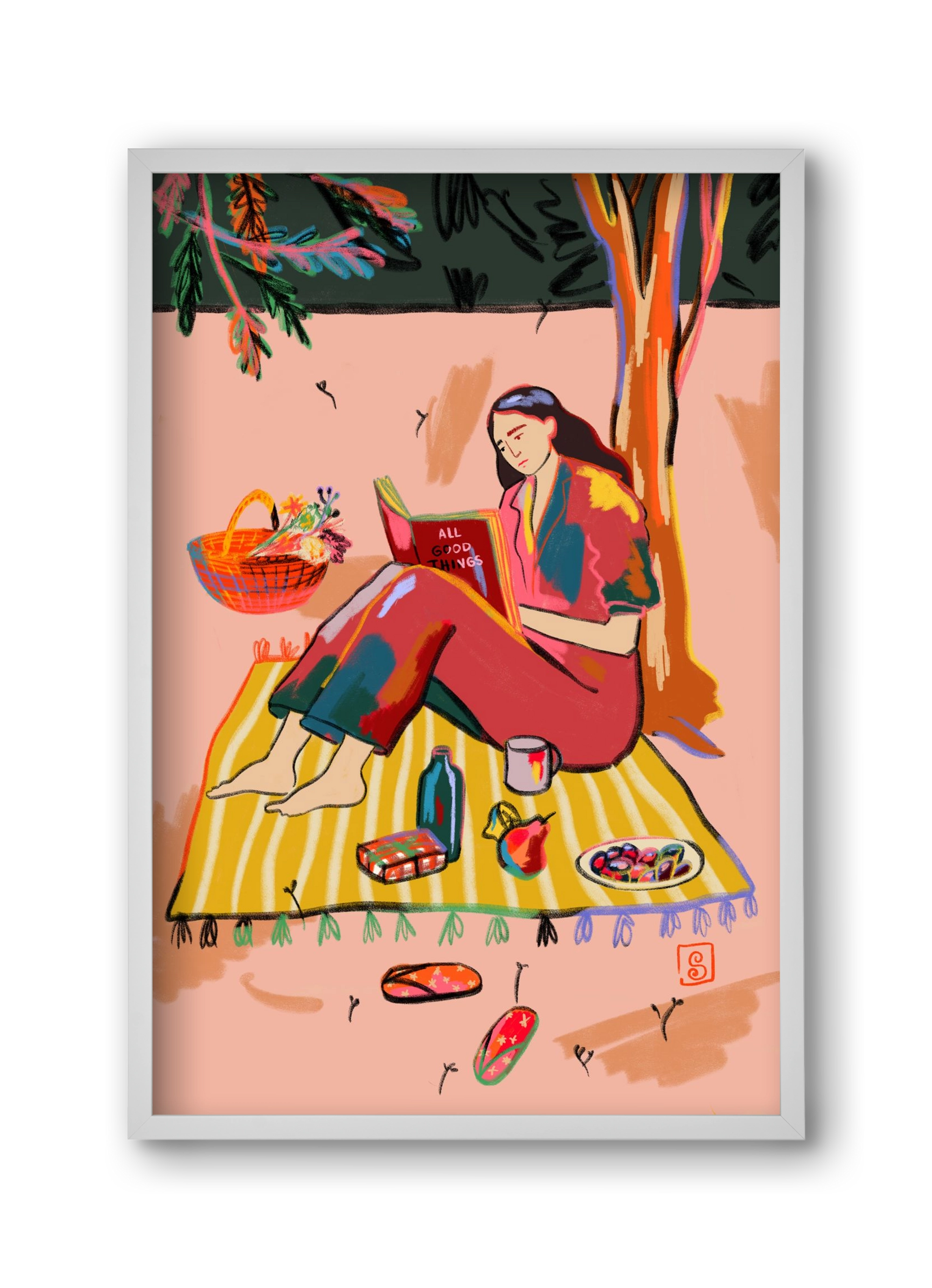 AUTUMN PICNIC, 30x45 cm (30x45 cm), Fehér keret