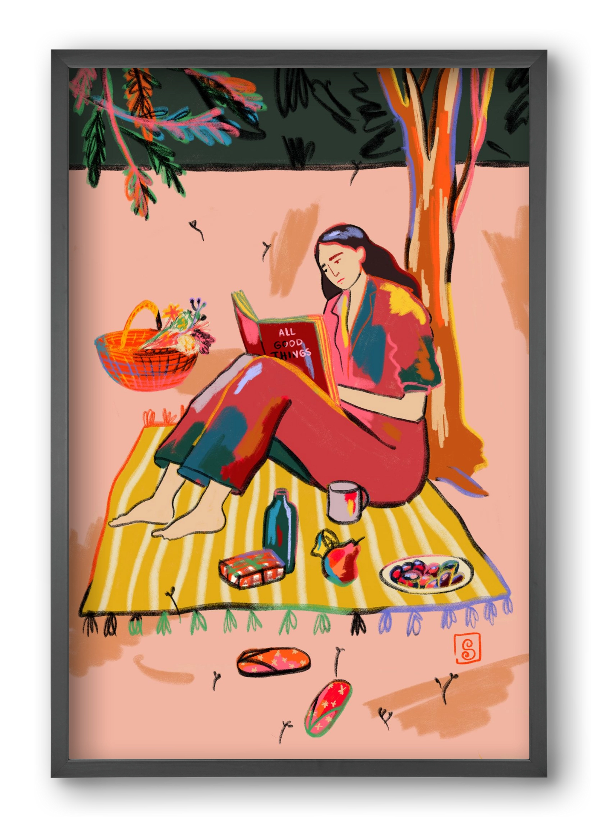 AUTUMN PICNIC, 40x60 cm (40x60 cm), Fekete keret