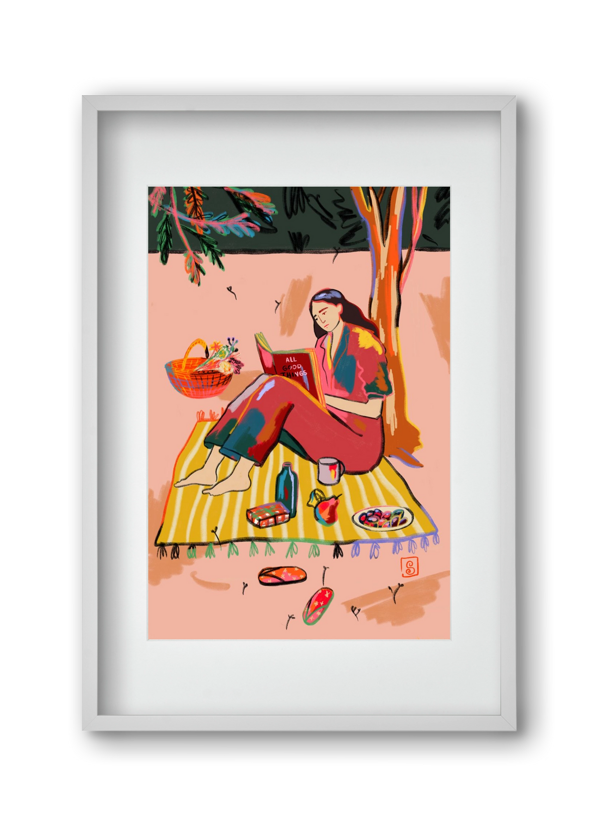 AUTUMN PICNIC, 30x45 cm (20x30 cm), Fehér keret, paszpartuval