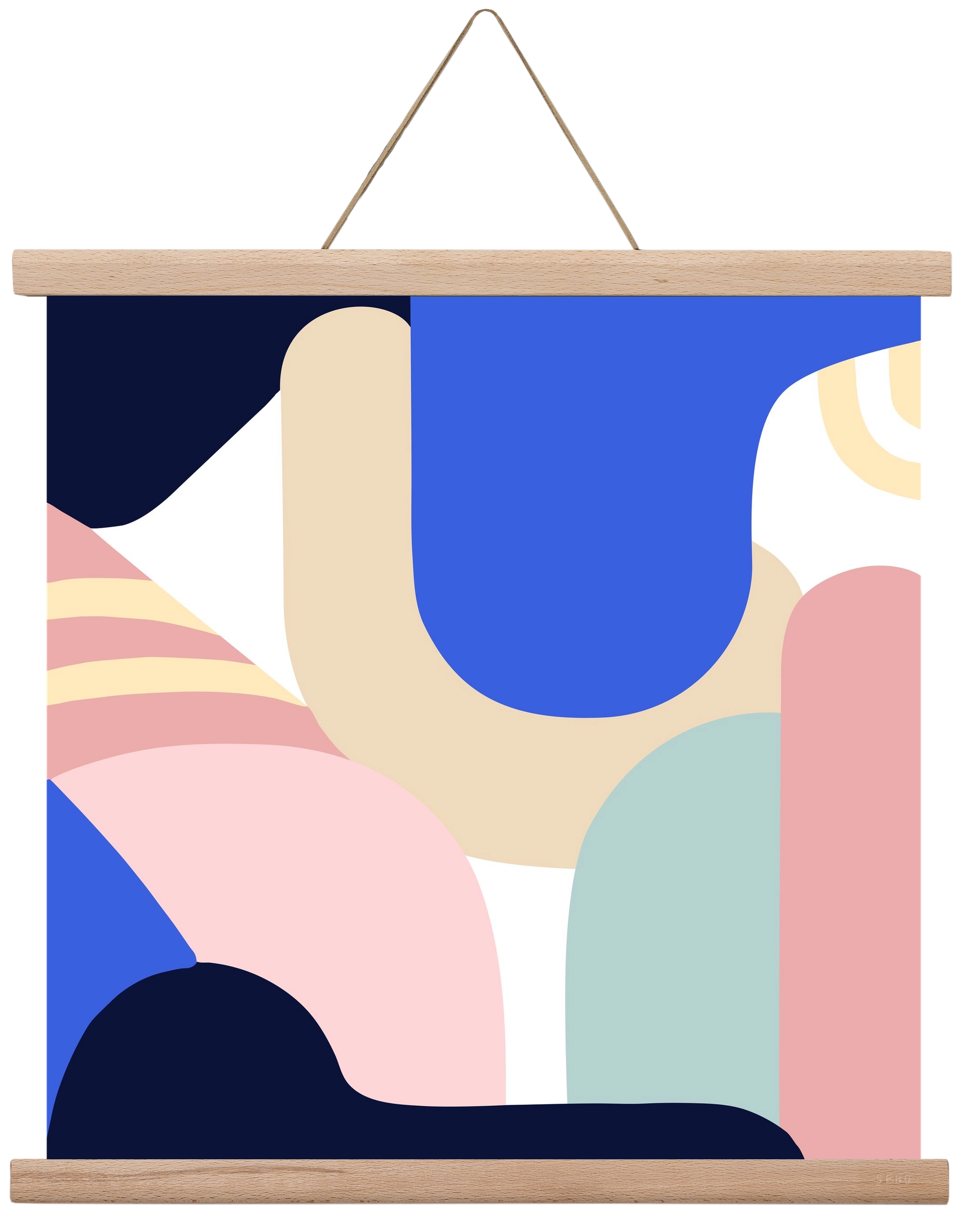 Blue Monday II., 40x40 cm (40x40 cm), Tölgy akasztó