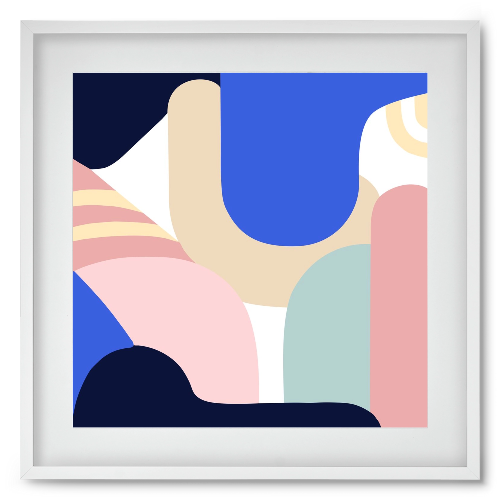 Blue Monday II., 50x50 cm (40x40 cm), Fehér keret, paszpartuval