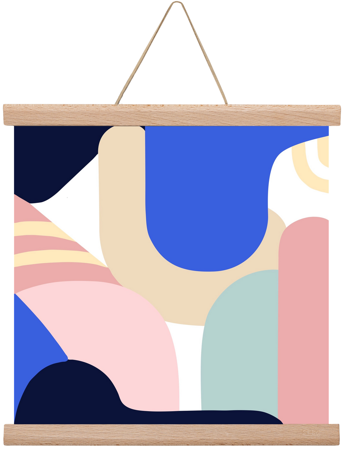 Blue Monday II., 30x30 cm (30x30 cm), Tölgy akasztó