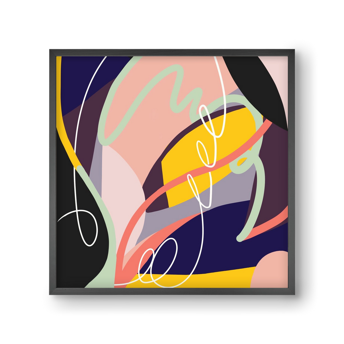 Botanical gardens, 30x30 cm (30x30 cm), Fekete keret