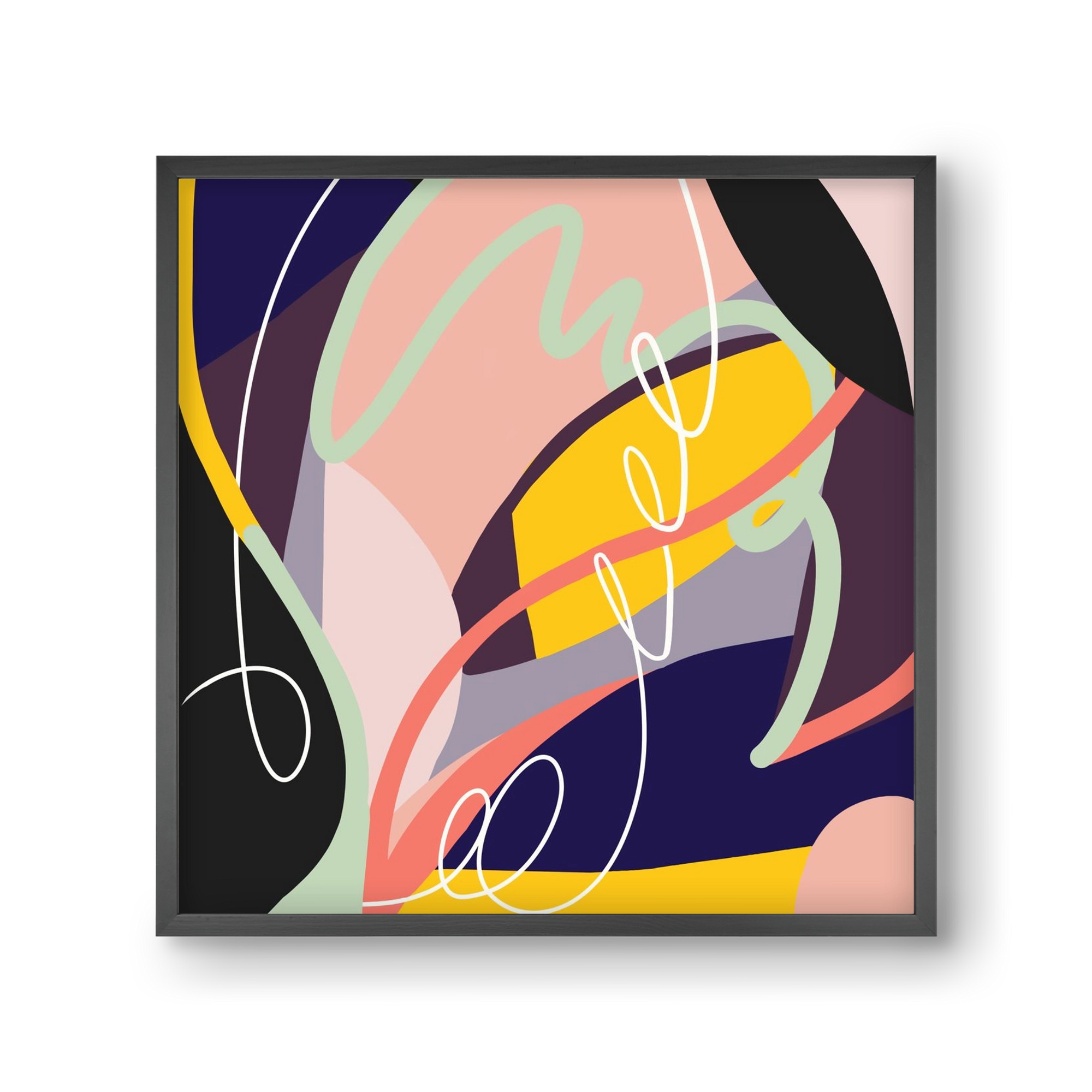 Botanical gardens, 30x30 cm (30x30 cm), Fekete keret