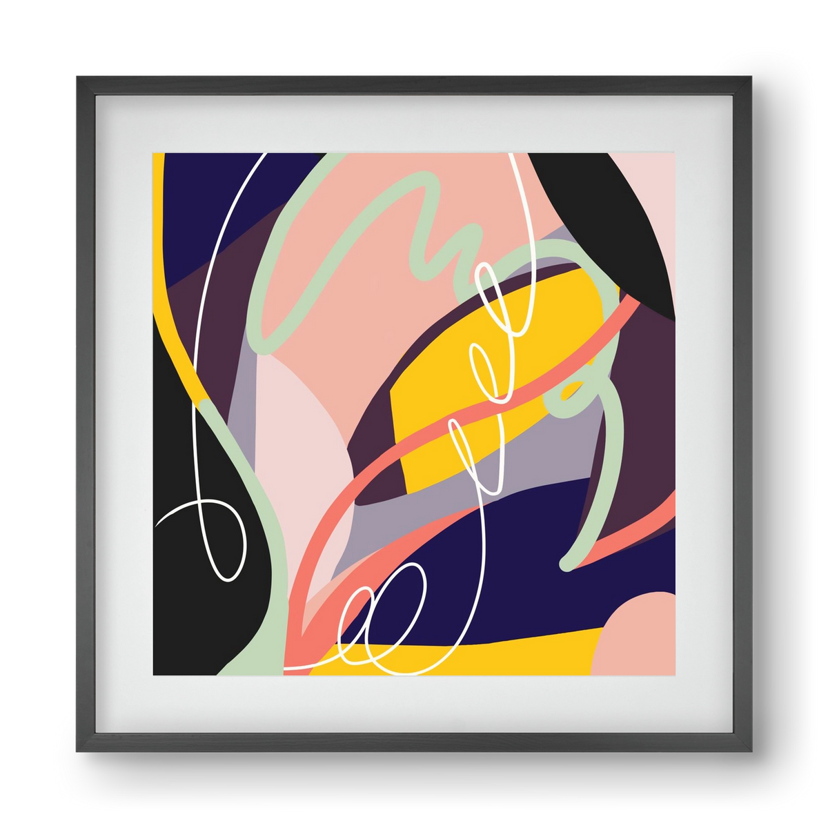 Botanical gardens, 40x40 cm (30x30 cm), Fekete keret, paszpartuval