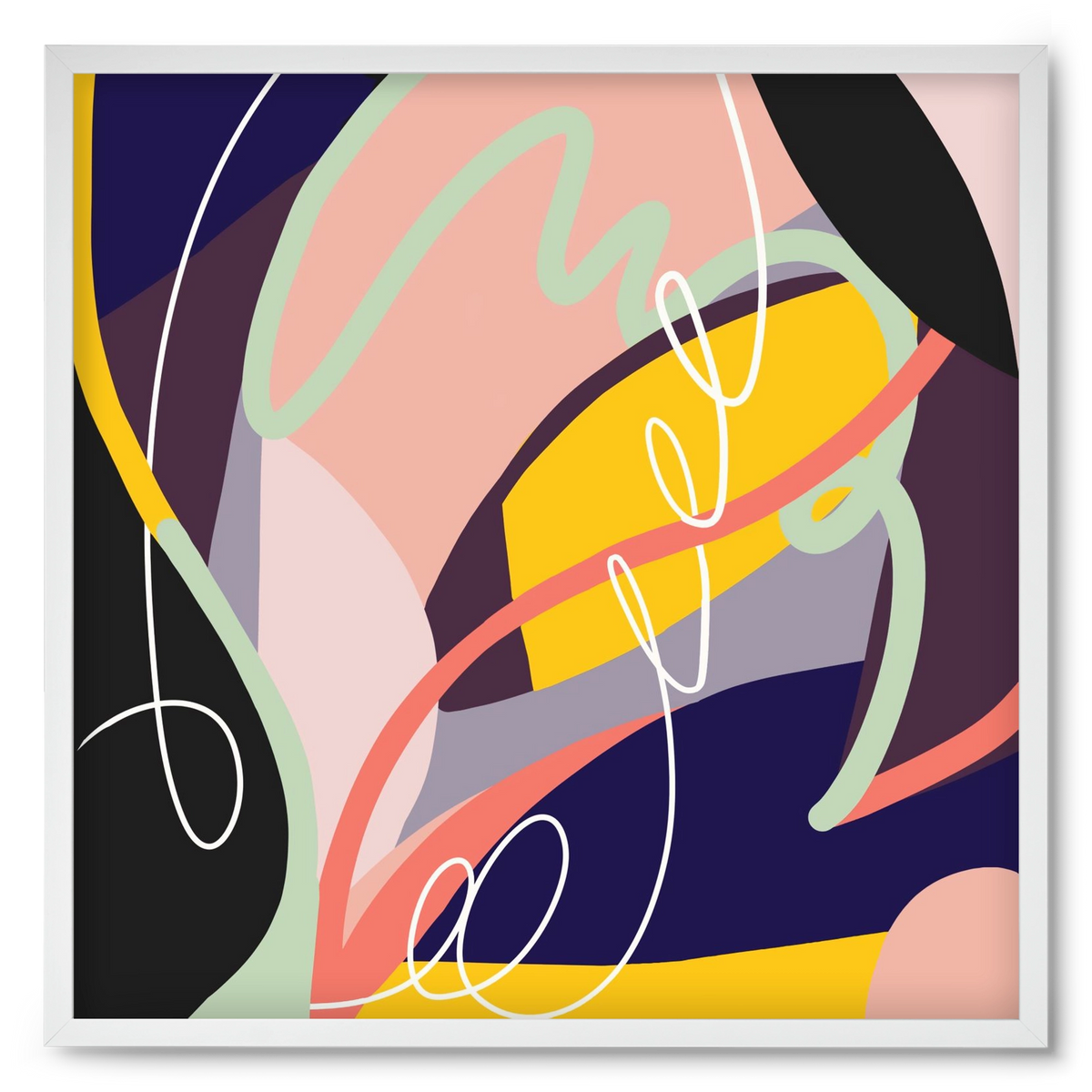 Botanical gardens, 50x50 cm (50x50 cm), Fehér keret