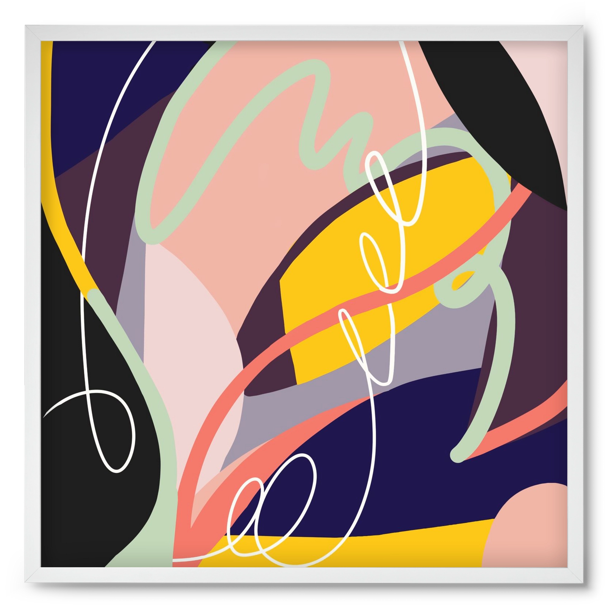 Botanical gardens, 50x50 cm (50x50 cm), Fehér keret