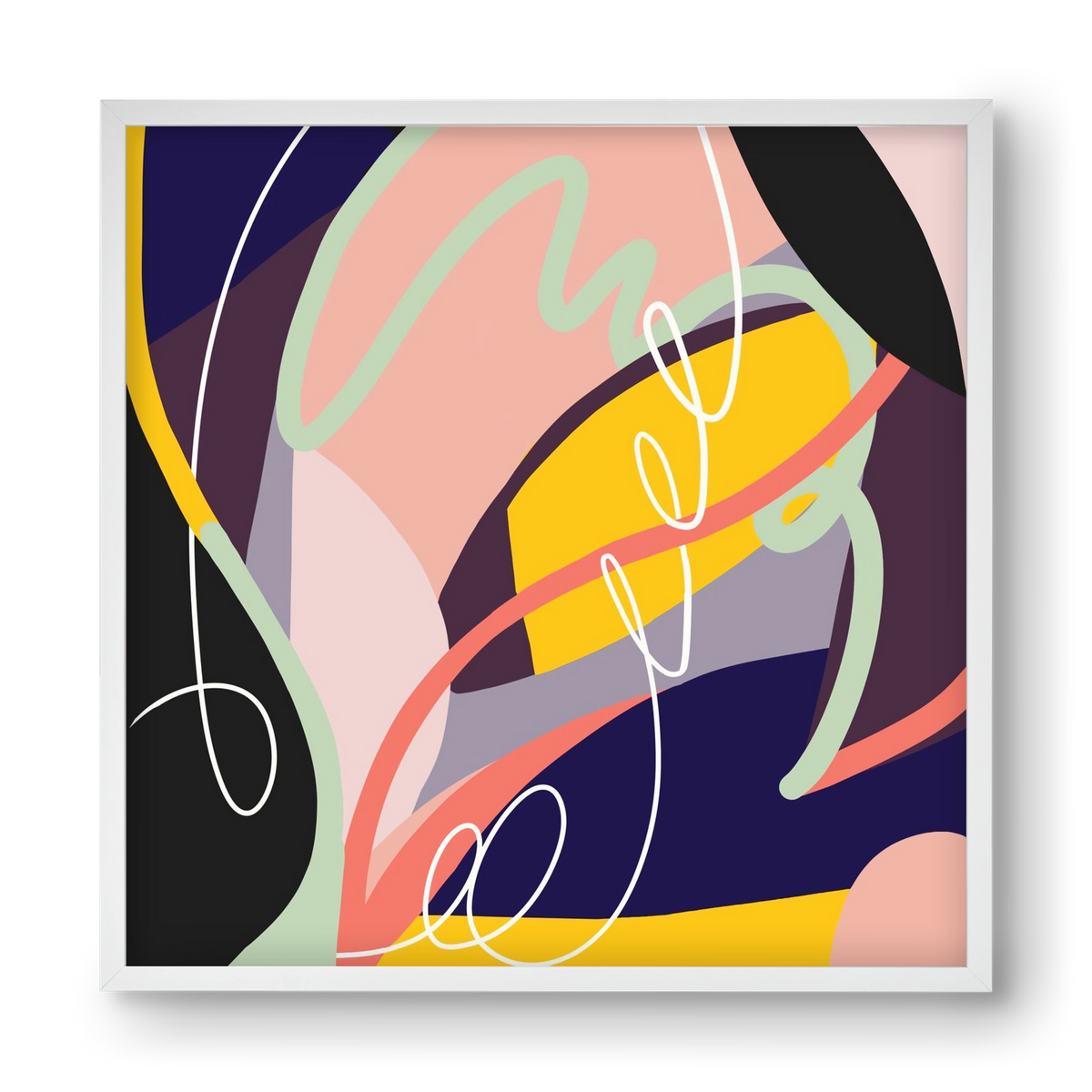 Botanical gardens, 40x40 cm (40x40 cm), Fehér keret