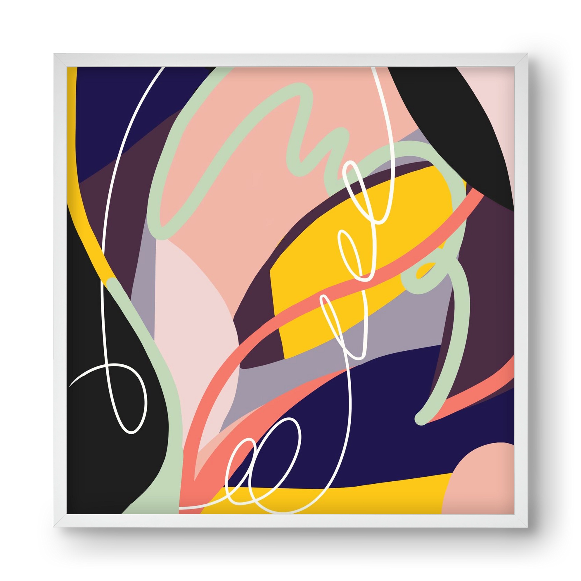 Botanical gardens, 40x40 cm (40x40 cm), Fehér keret