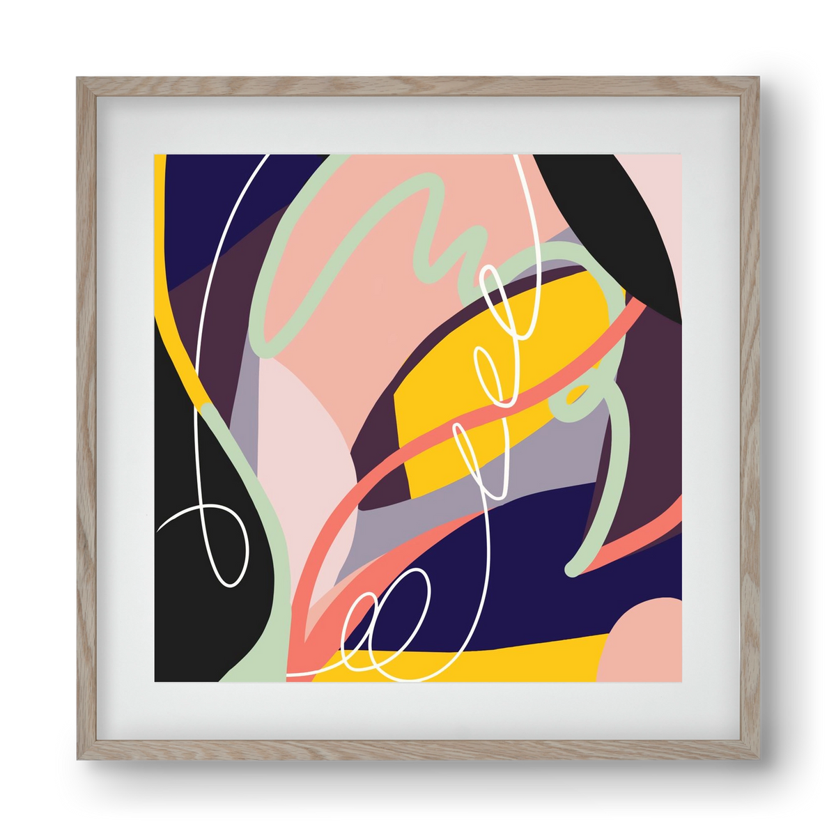 Botanical gardens, 40x40 cm (30x30 cm), Tölgy keret, paszpartuval