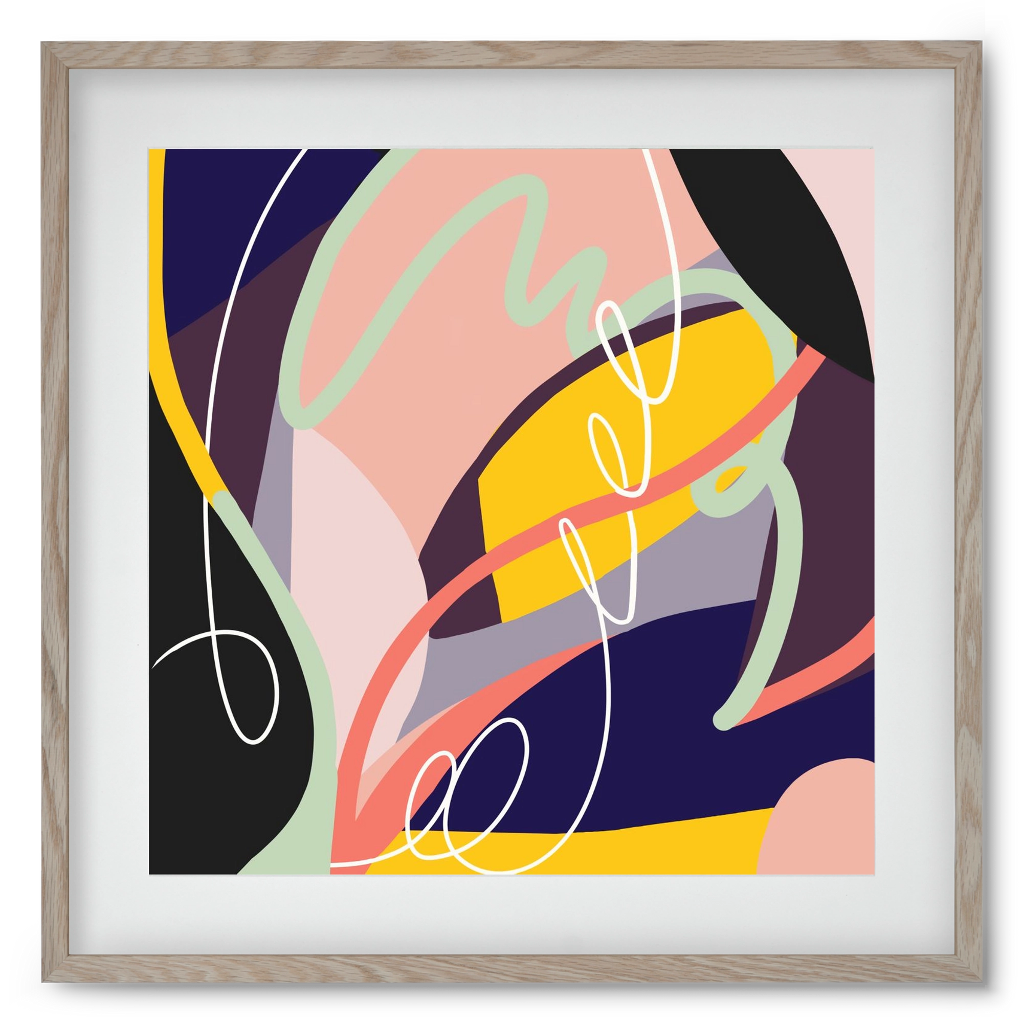 Botanical gardens, 50x50 cm (40x40 cm), Tölgy keret, paszpartuval