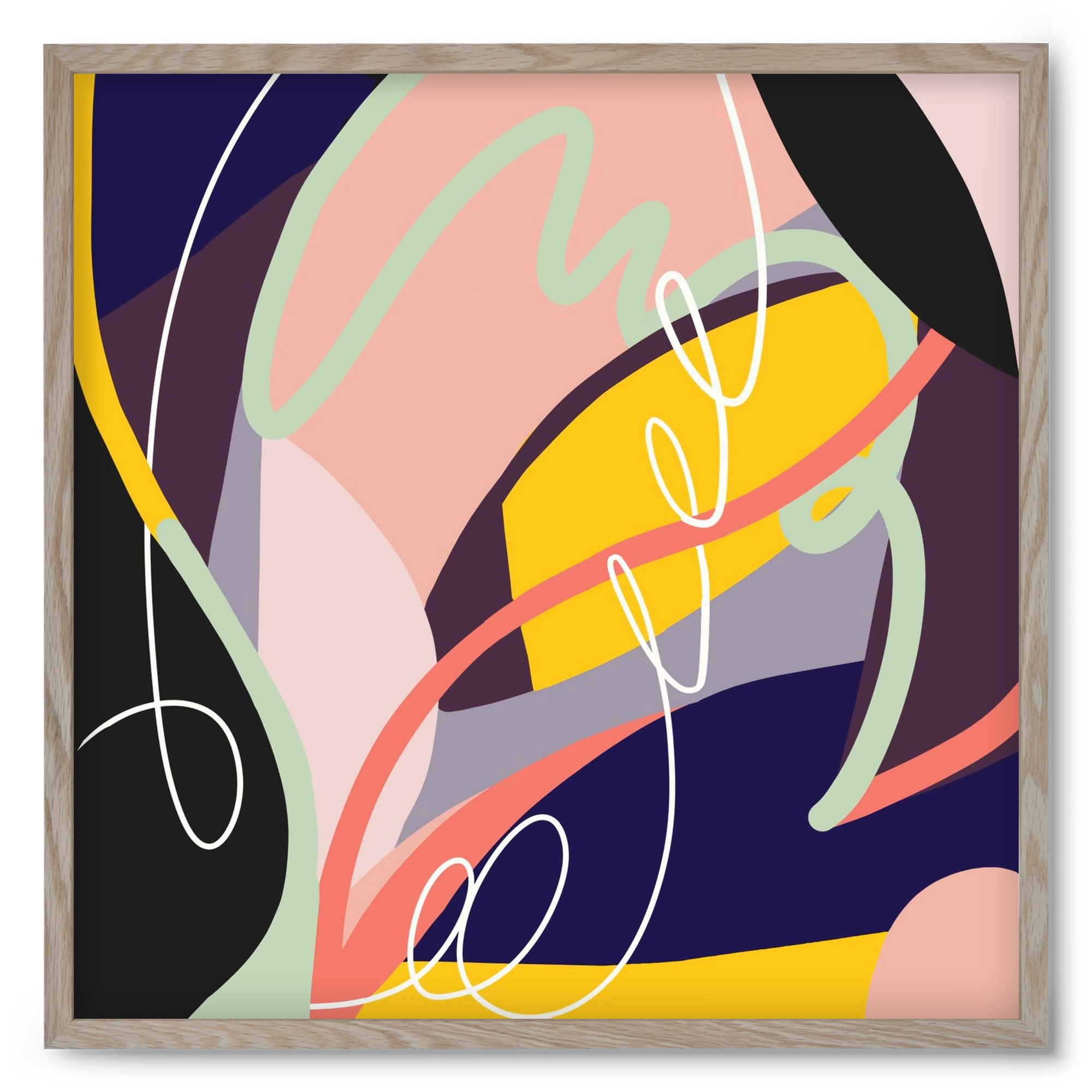 Botanical gardens, 50x50 cm (50x50 cm), Tölgy keret