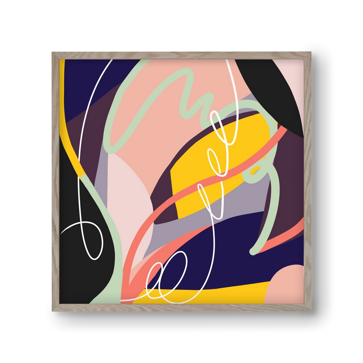 Botanical gardens, 30x30 cm (30x30 cm), Tölgy keret