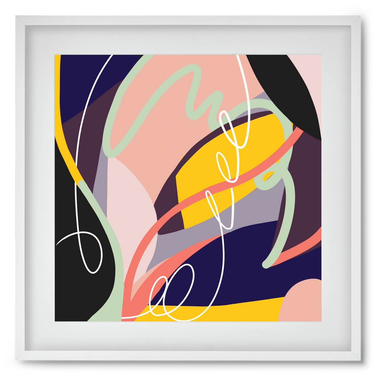 Botanical gardens, 50x50 cm (40x40 cm), Fehér keret, paszpartuval