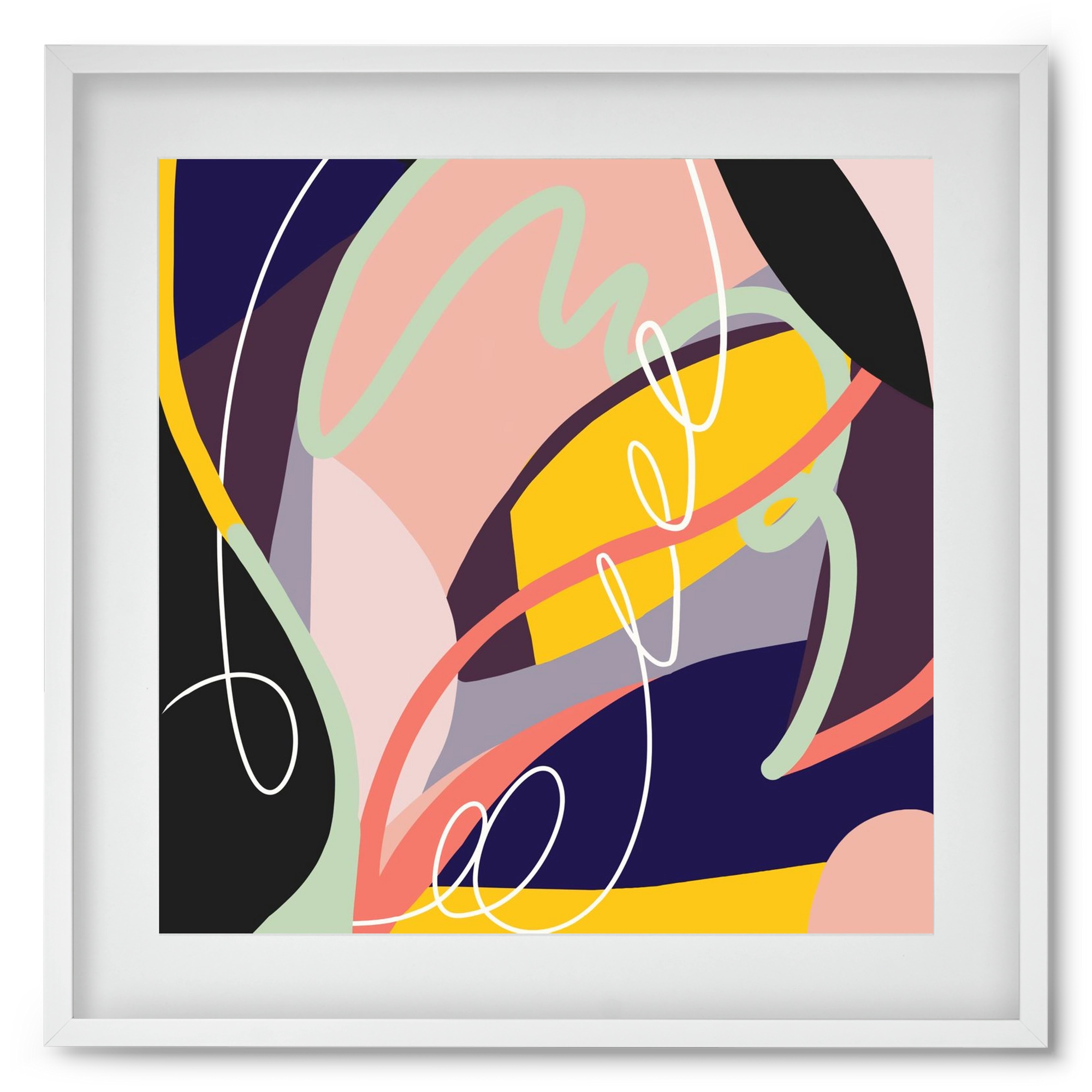 Botanical gardens, 50x50 cm (40x40 cm), Fehér keret, paszpartuval