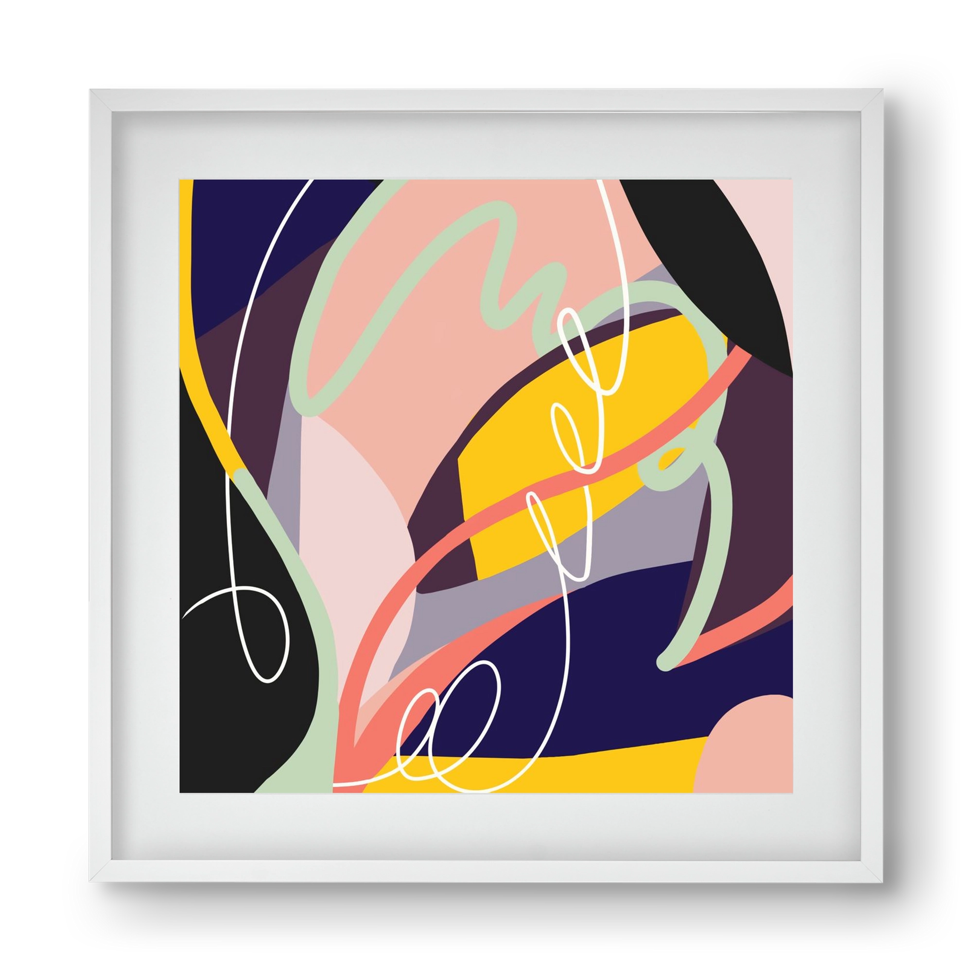 Botanical gardens, 40x40 cm (30x30 cm), Fehér keret, paszpartuval