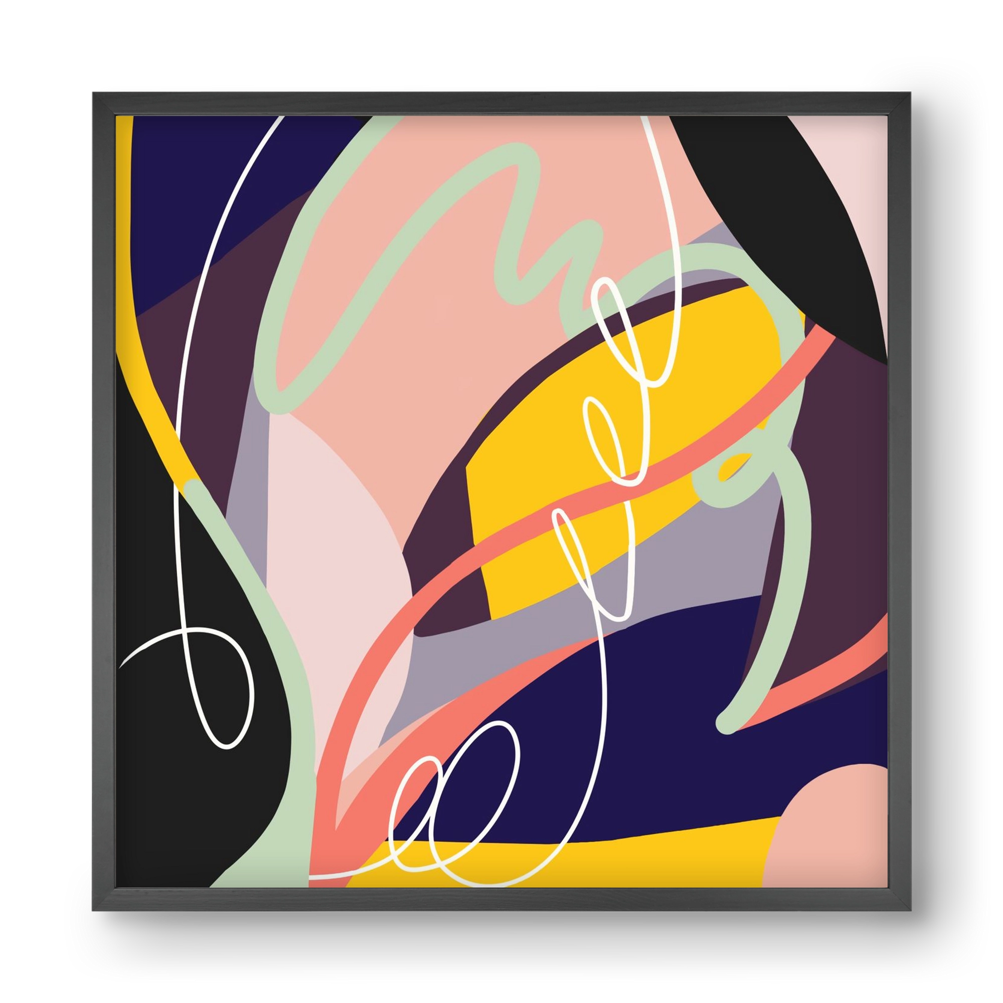 Botanical gardens, 40x40 cm (40x40 cm), Fekete keret