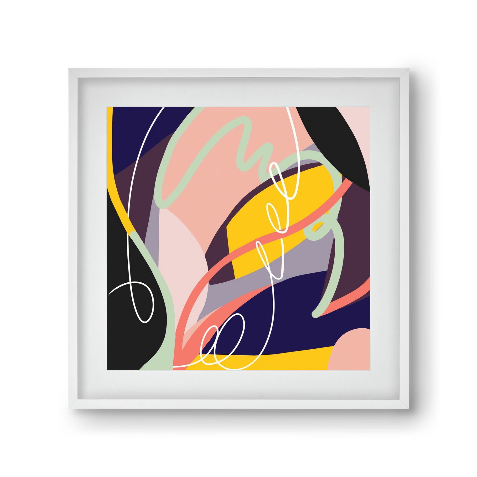 Botanical gardens, 30x30 cm (20x20 cm), Fehér keret, paszpartuval