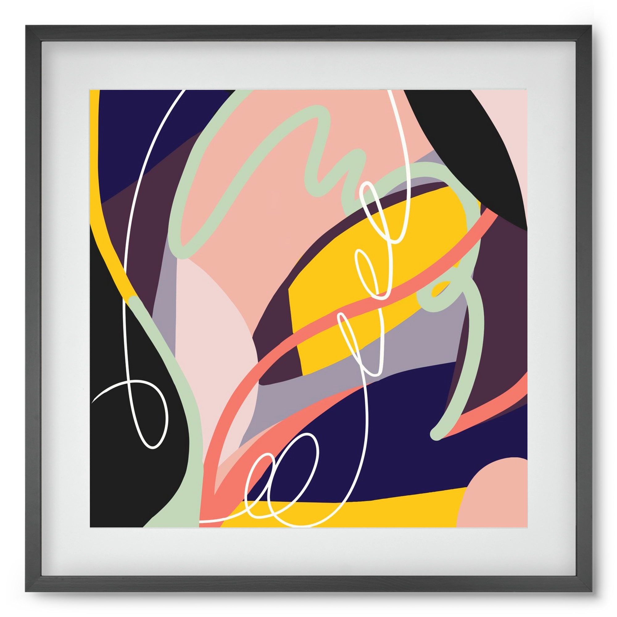 Botanical gardens, 50x50 cm (40x40 cm), Fekete keret, paszpartuval