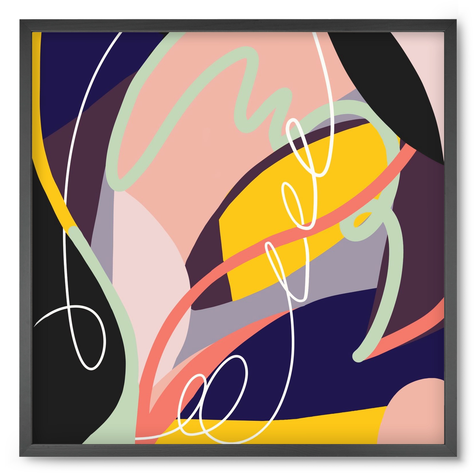 Botanical gardens, 50x50 cm (50x50 cm), Fekete keret