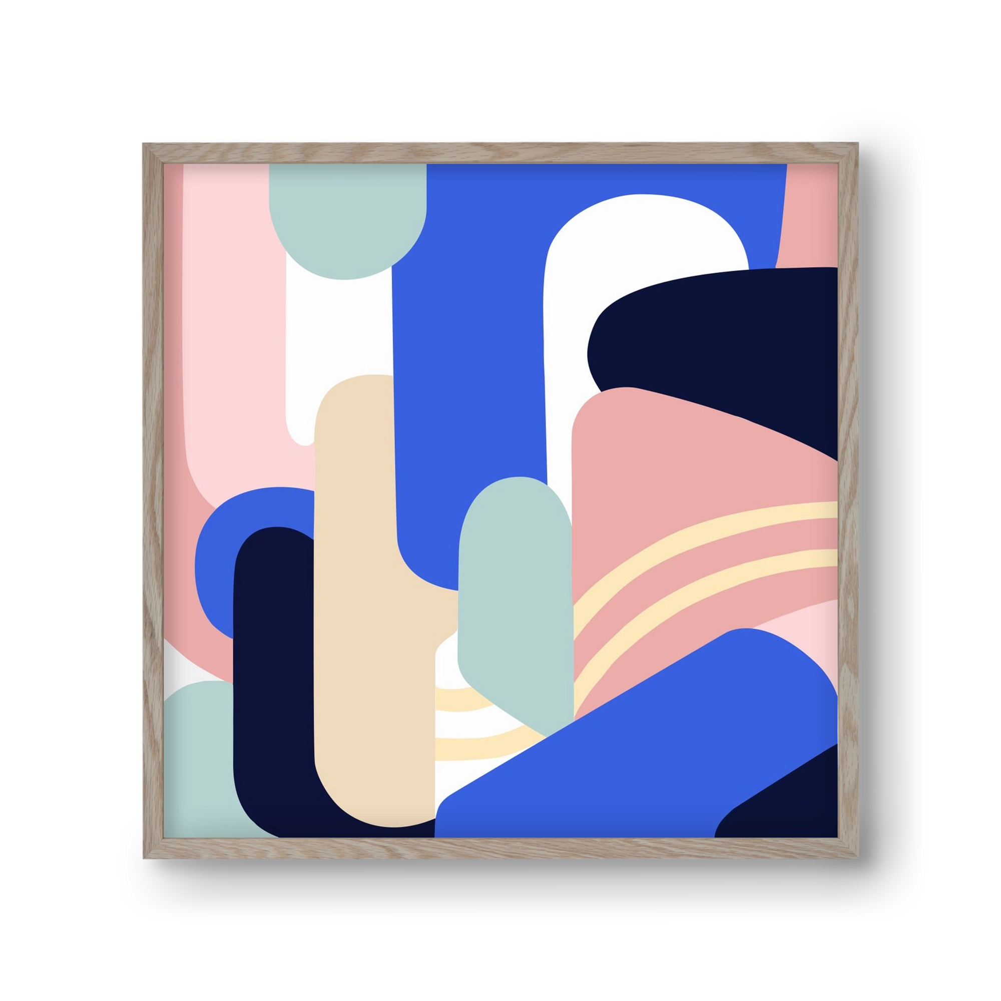 Someday mountains II., 30x30 cm (30x30 cm), Tölgy keret