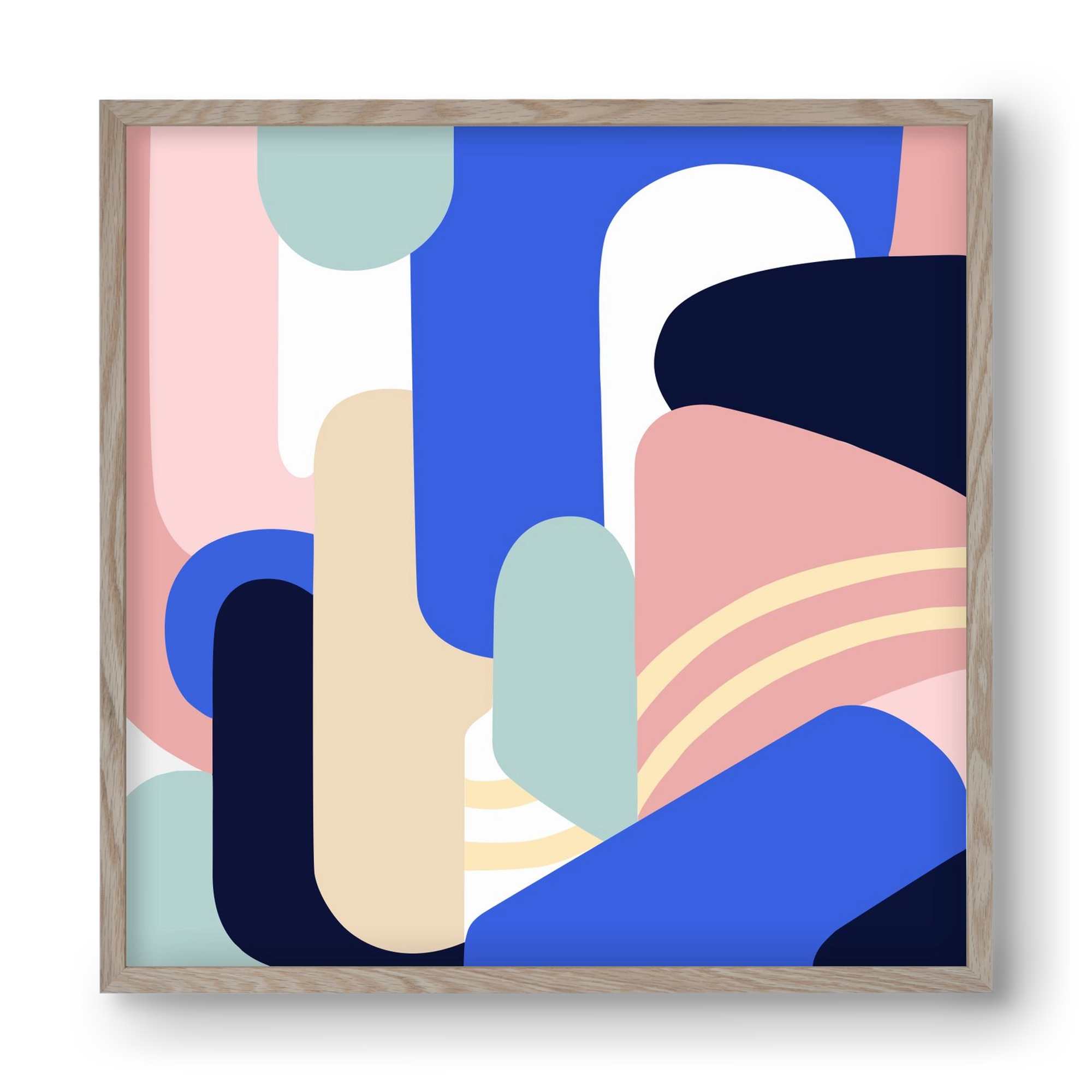 Someday mountains II., 40x40 cm (40x40 cm), Tölgy keret