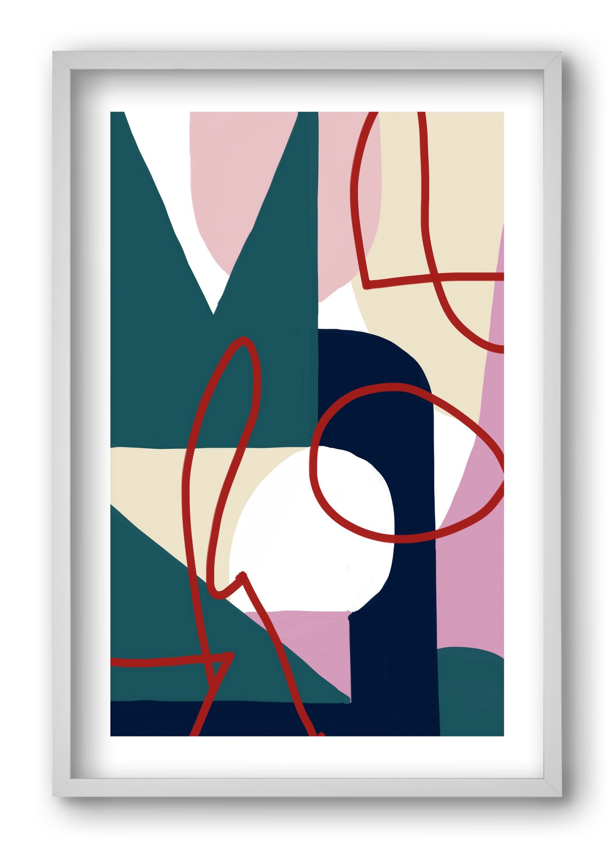 Garden, 40x60 cm (40x60 cm), Fehér keret