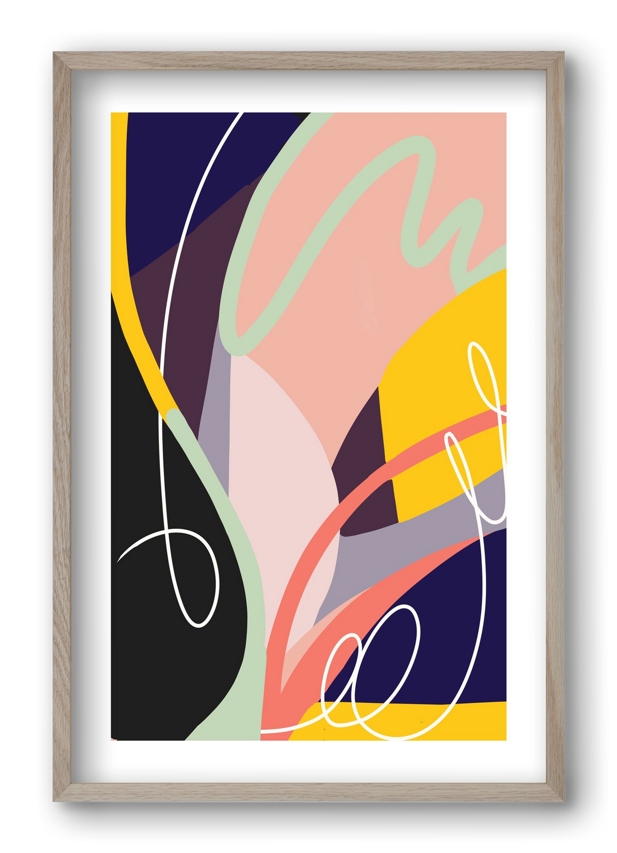 Botanical gardens, 40x60 cm (40x60 cm), Tölgy keret