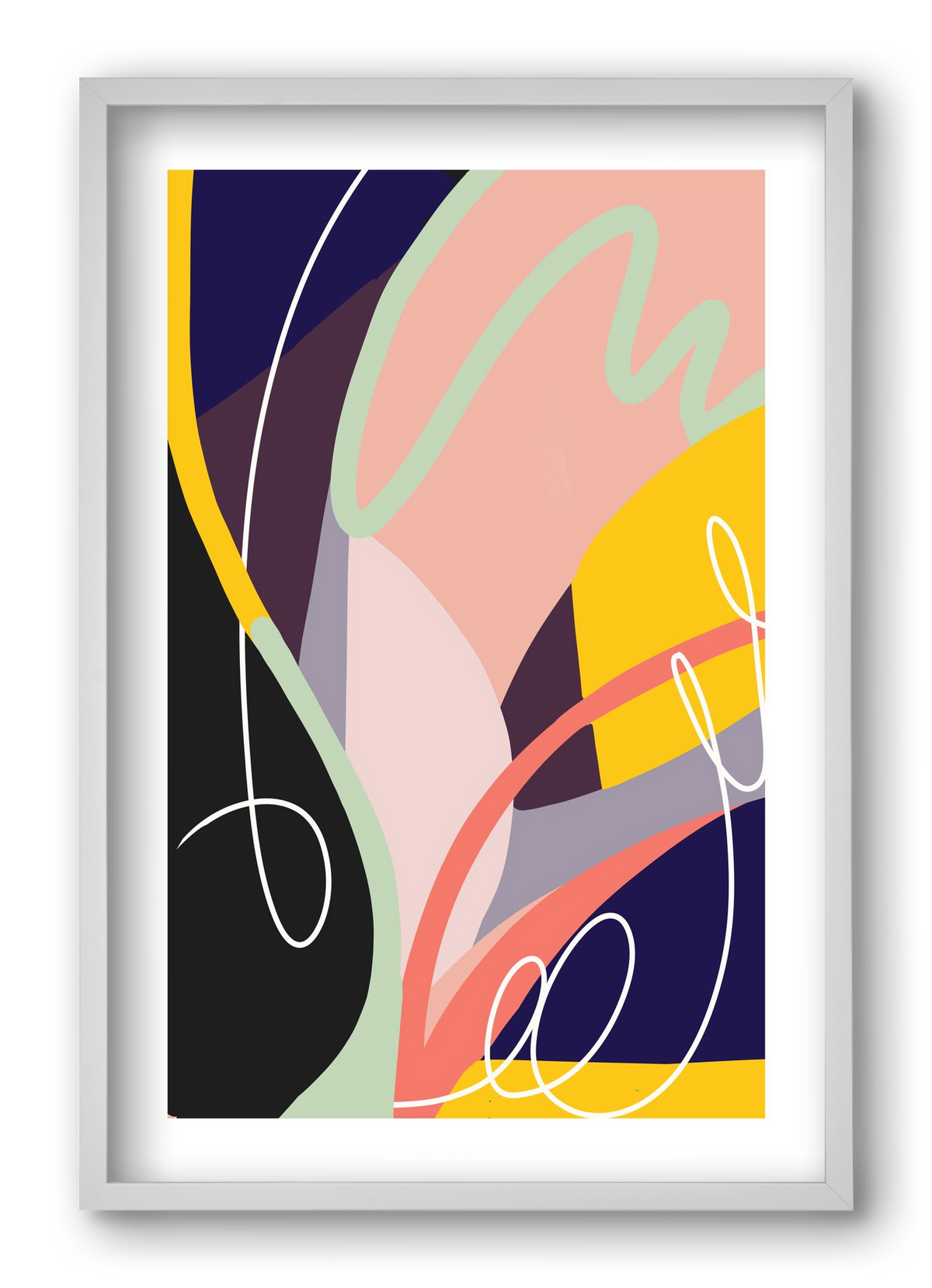 Botanical gardens, 40x60 cm (40x60 cm), Fehér keret