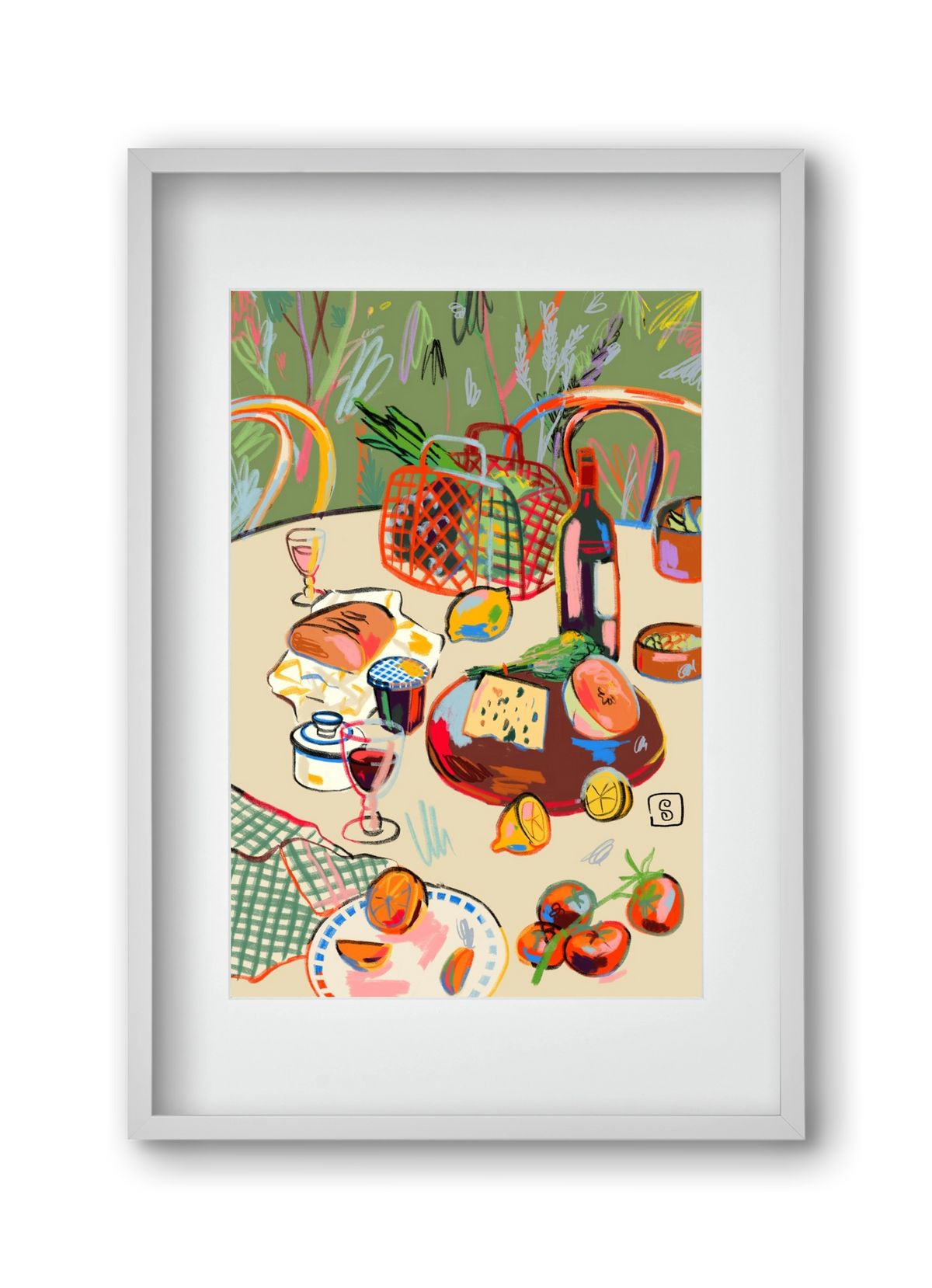 WINE BREAK, 30x45 cm (20x30 cm), Fehér keret, paszpartuval