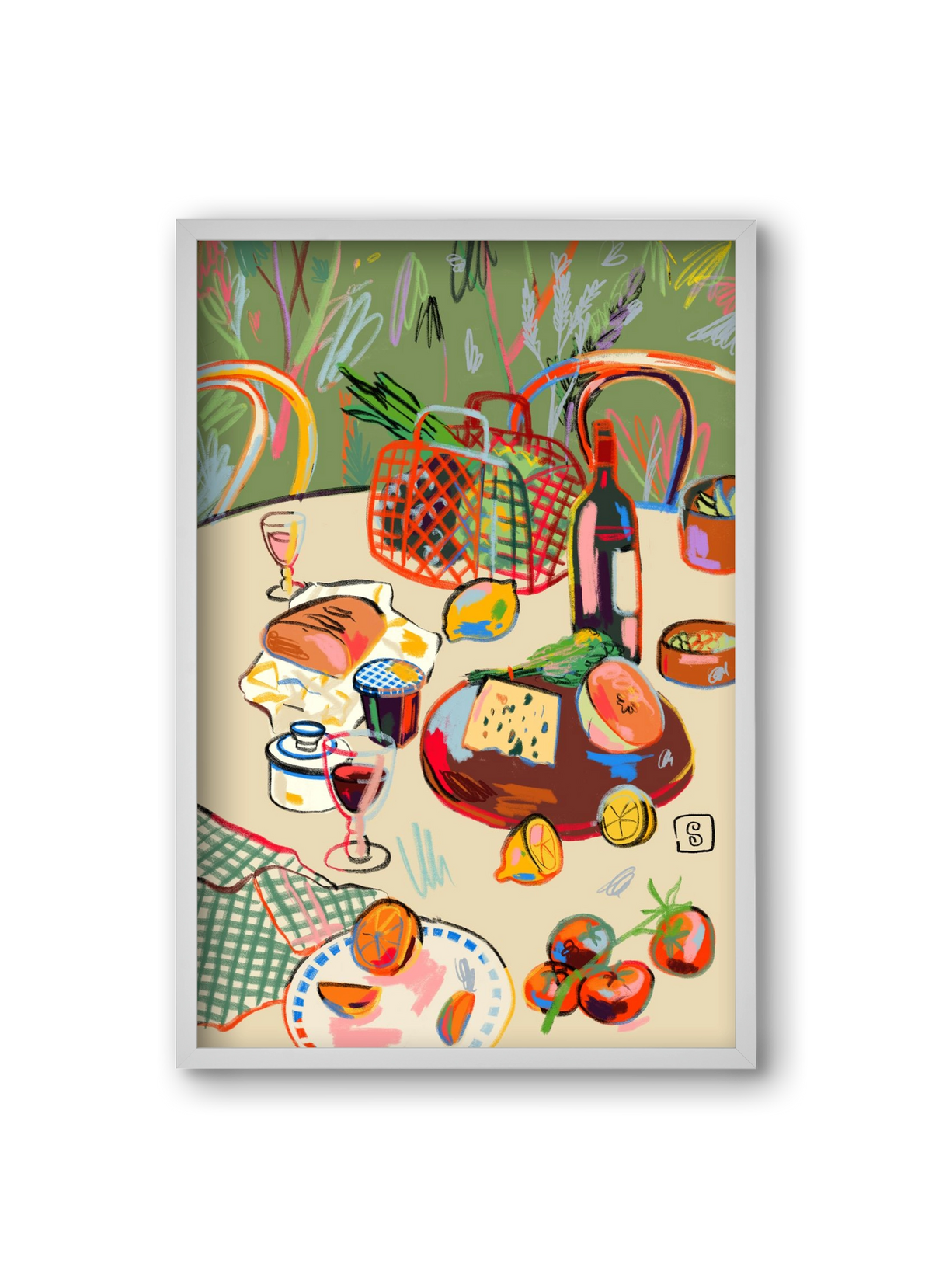 WINE BREAK, 20x30 cm (20x30 cm), Fehér keret