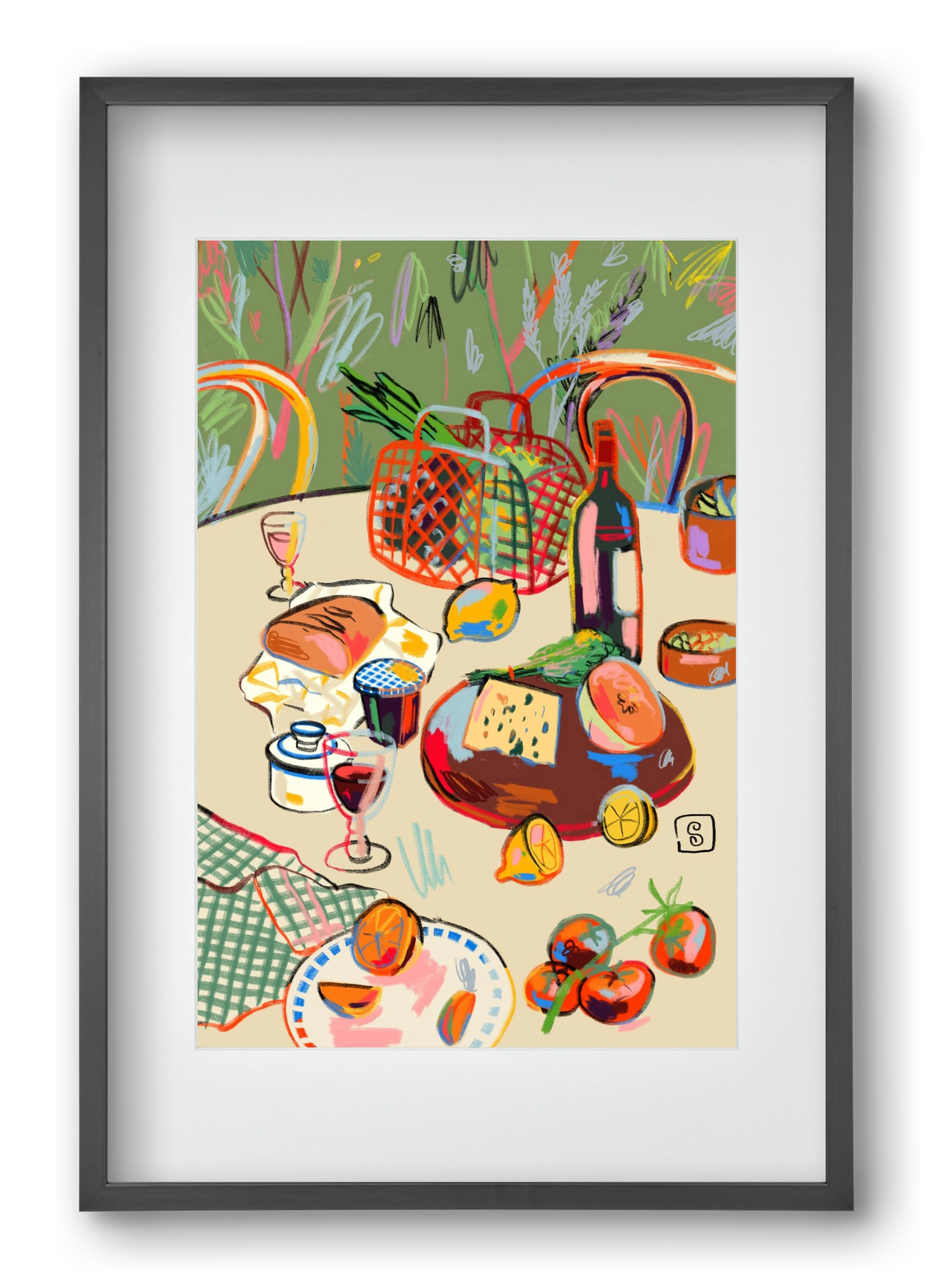 WINE BREAK, 40x60 cm (30x45 cm), Fekete keret, paszpartuval