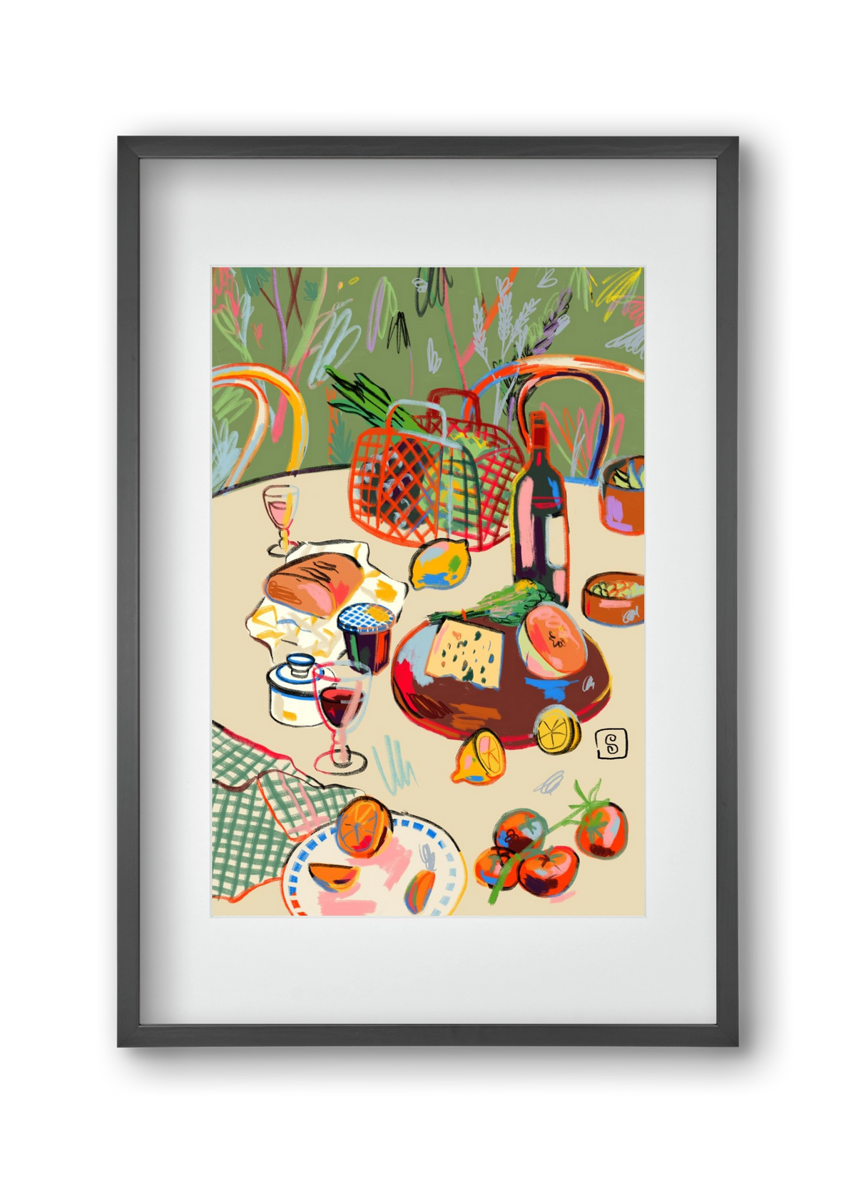 WINE BREAK, 30x45 cm (20x30 cm), Fekete keret, paszpartuval