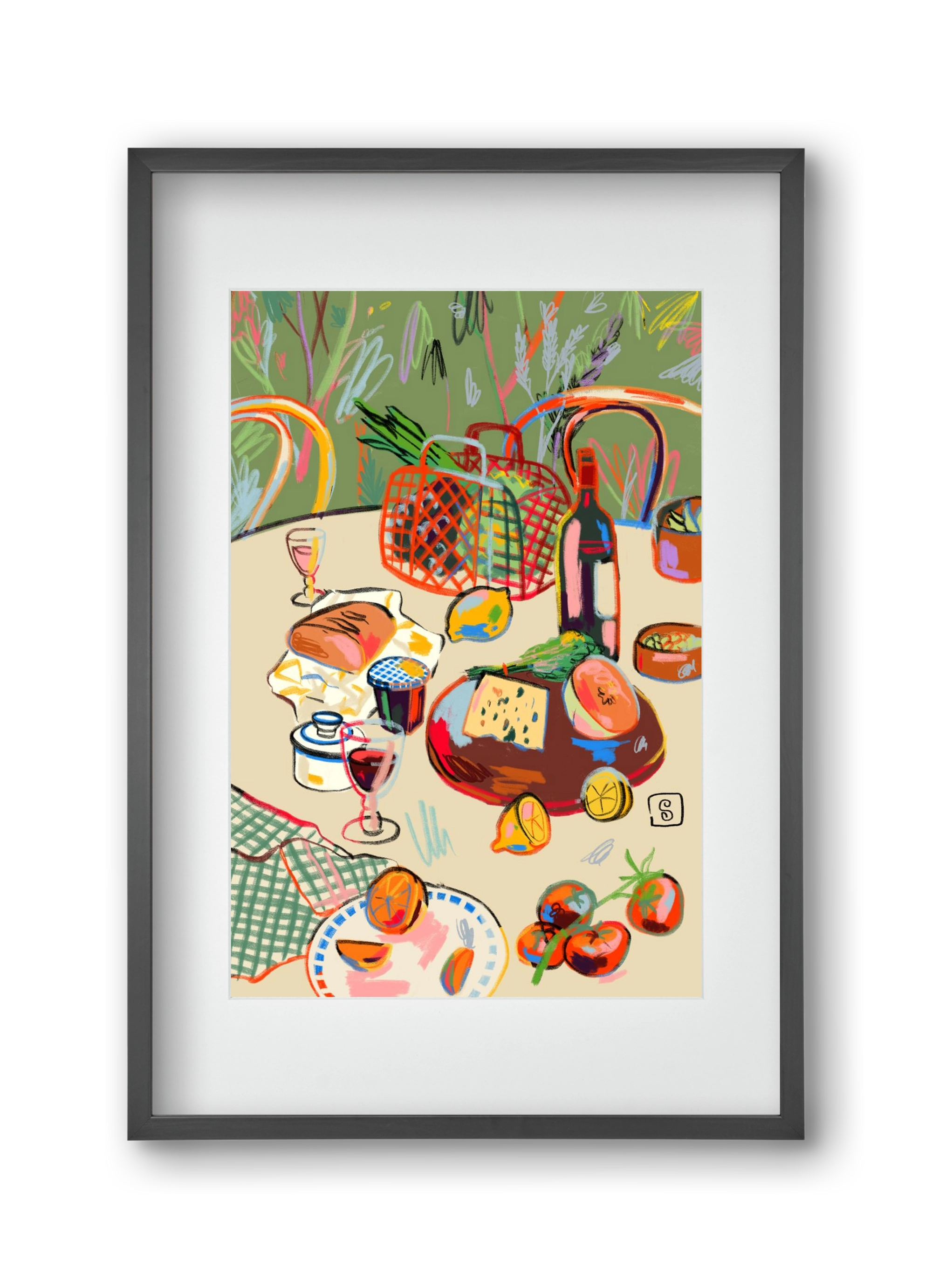 WINE BREAK, 30x45 cm (20x30 cm), Fekete keret, paszpartuval