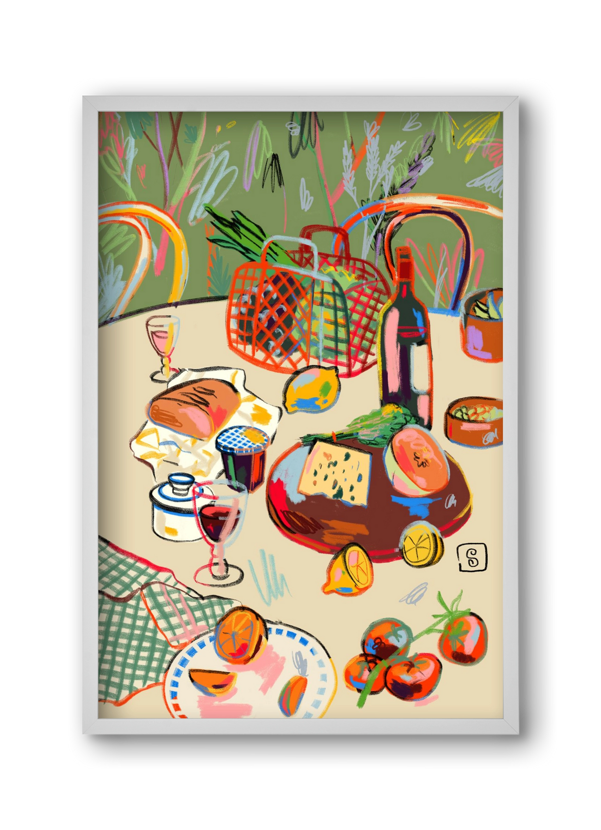 WINE BREAK, 30x45 cm (30x45 cm), Fehér keret