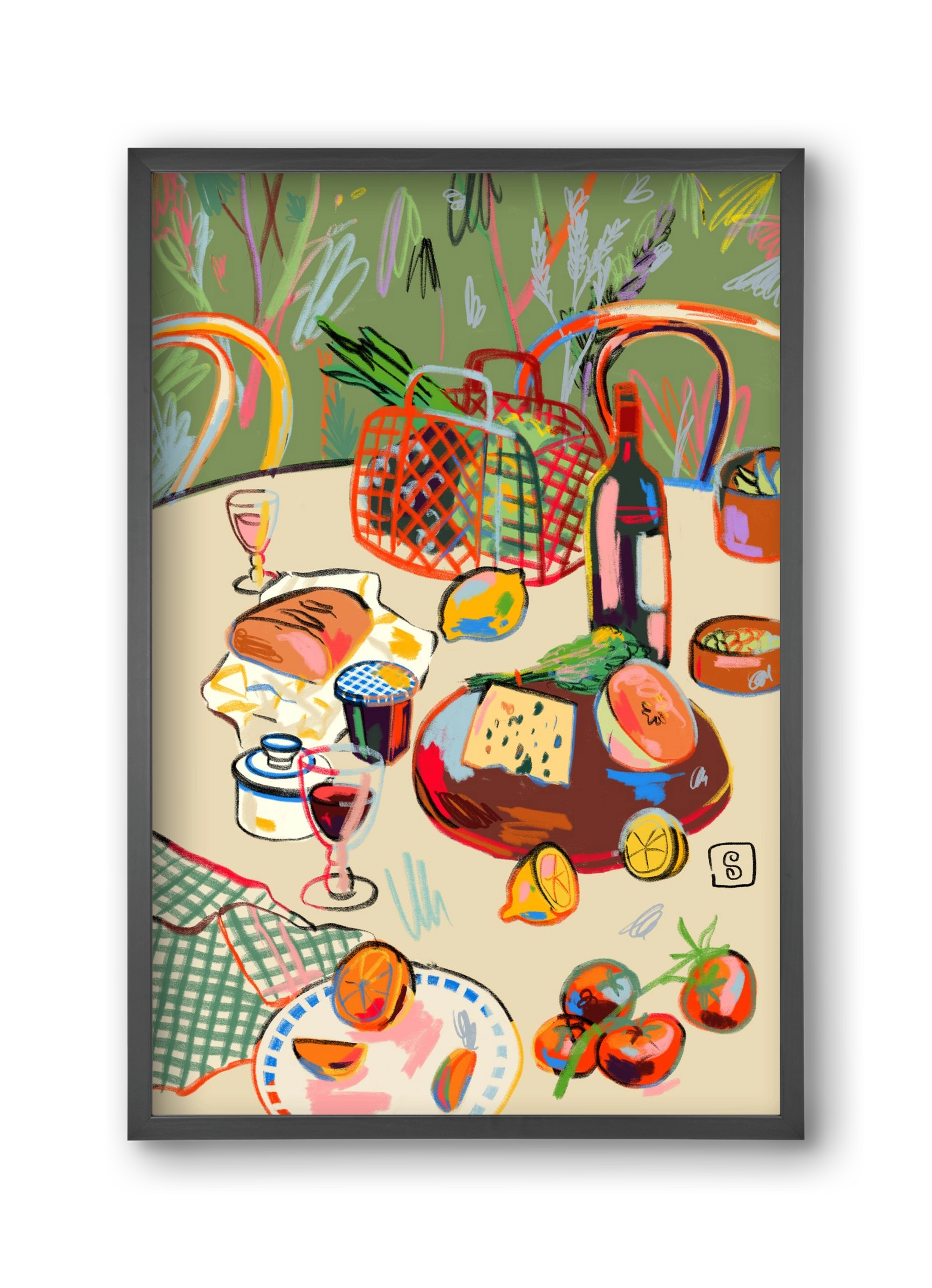 WINE BREAK, 30x45 cm (30x45 cm), Fekete keret