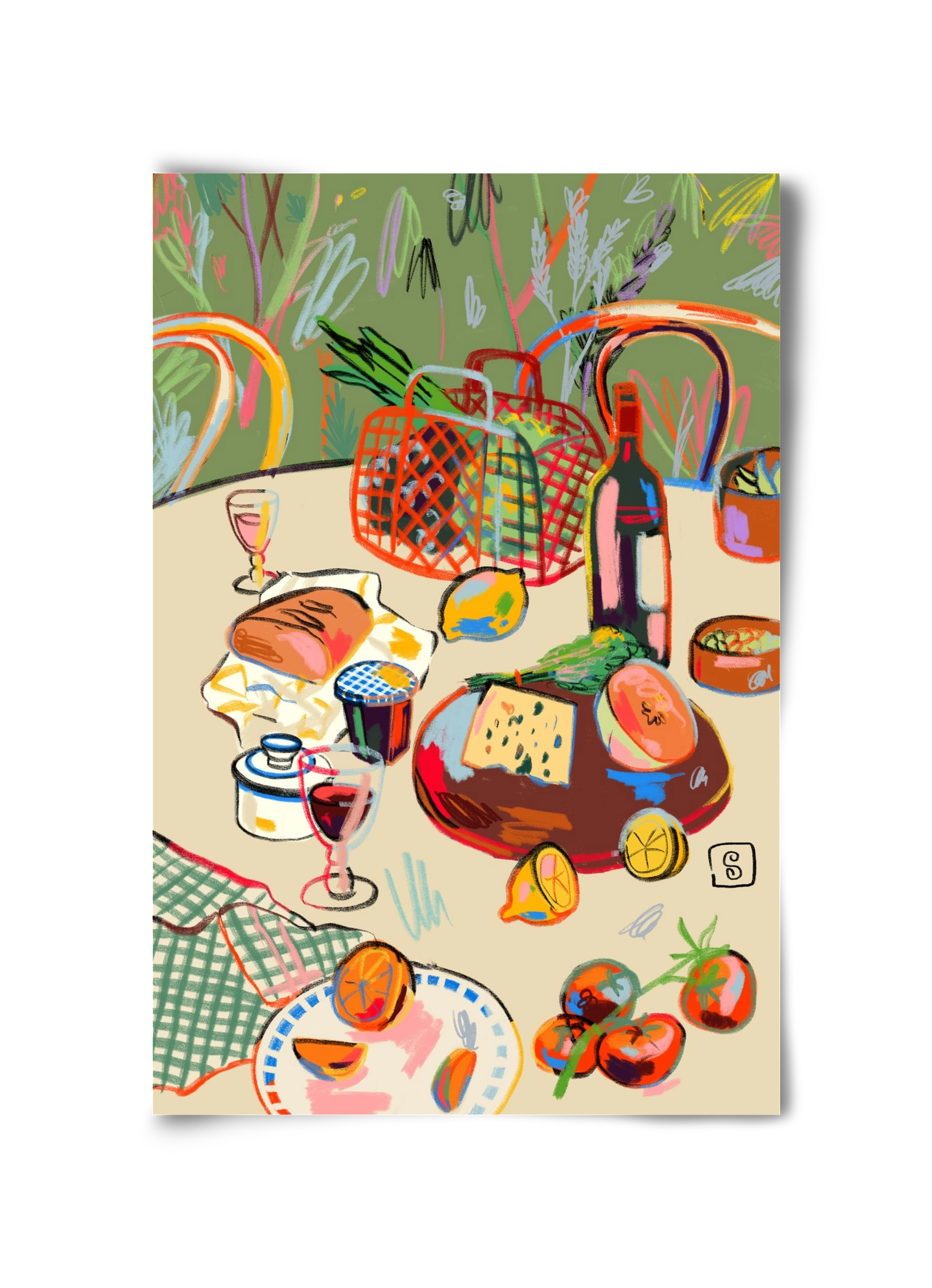 WINE BREAK, 30x45 cm, Keret nélkül