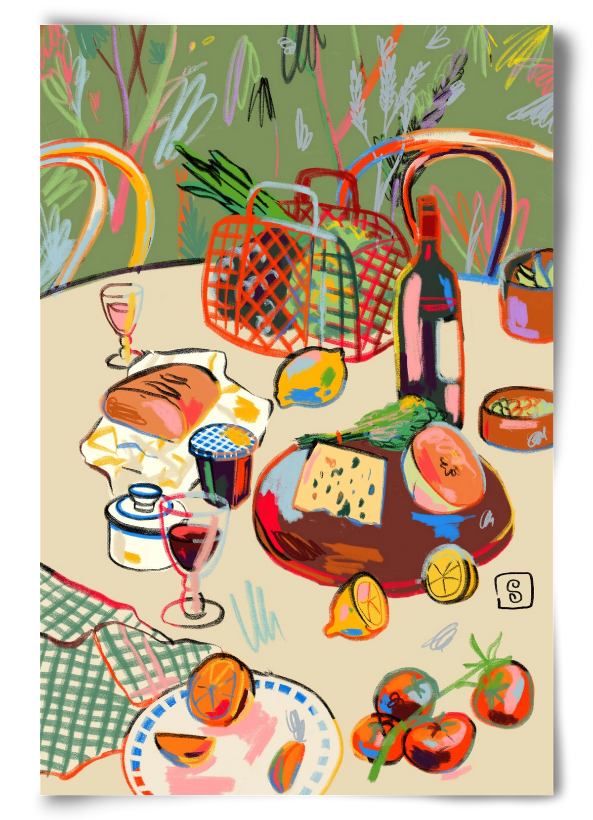 WINE BREAK, 60x90 cm, Keret nélkül