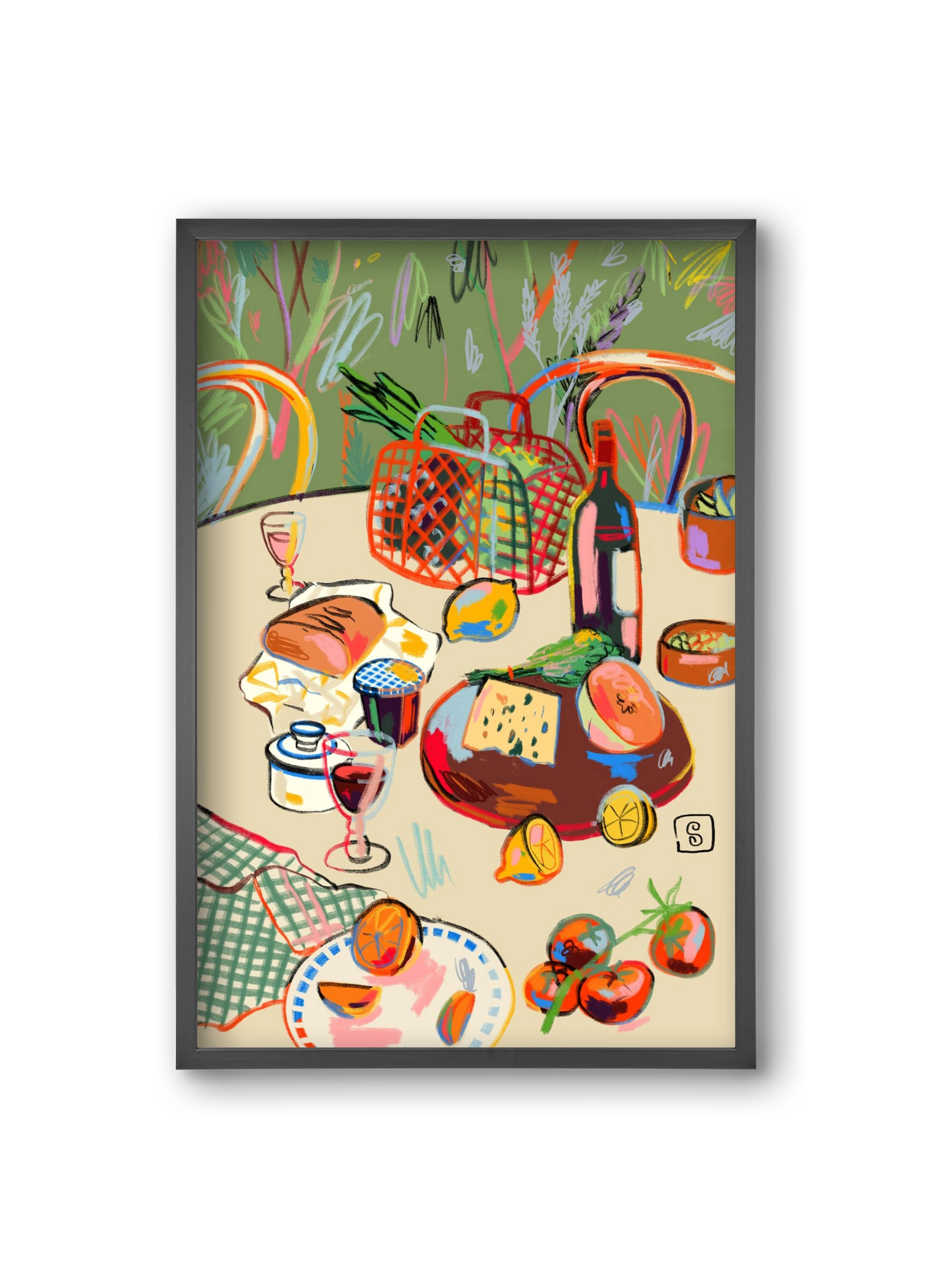 WINE BREAK, 20x30 cm (20x30 cm), Fekete keret