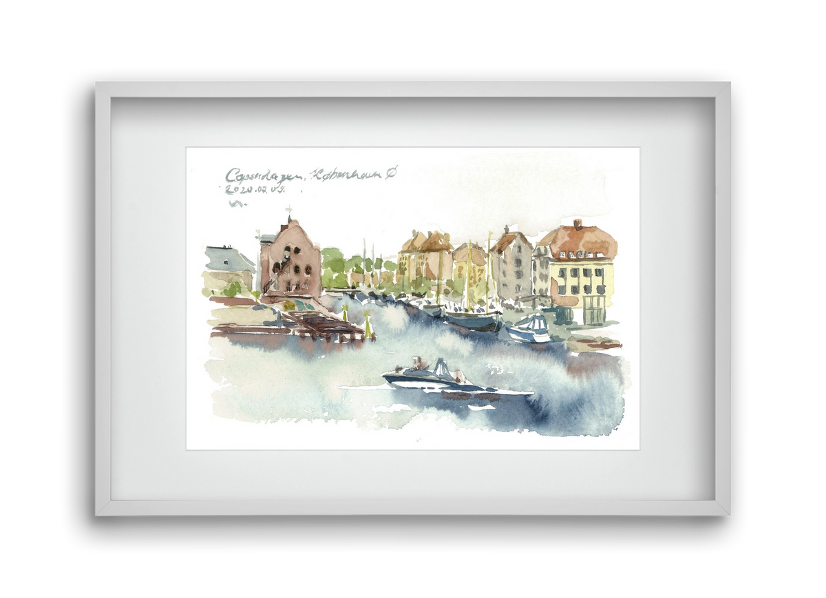 COPENHAGEN - København Ø - 2020.07.09., 45x30 cm (30x20 cm), Fehér keret, paszpartuval