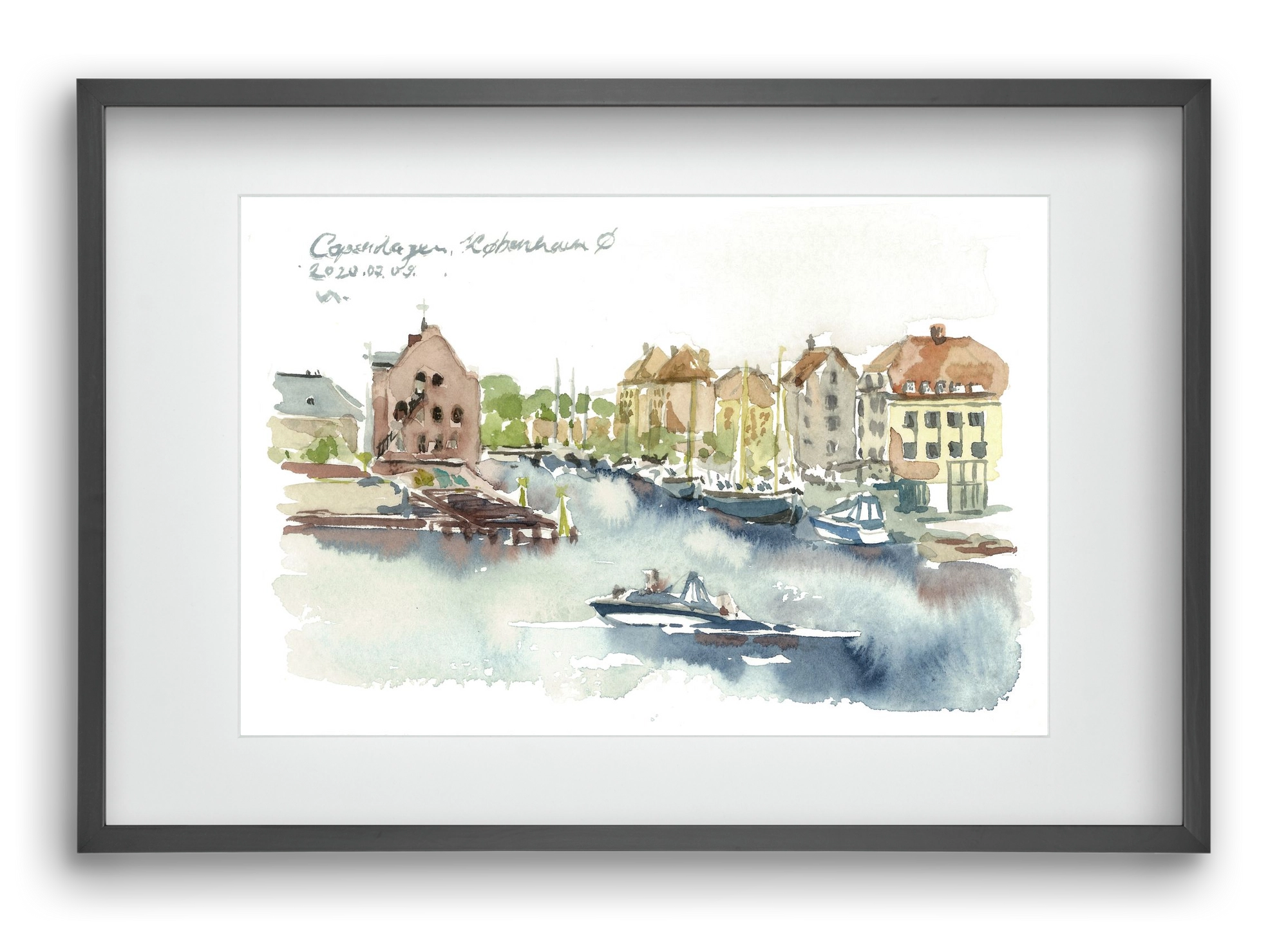 COPENHAGEN - København Ø - 2020.07.09., 60x40 cm (45x30 cm), Fekete keret, paszpartuval